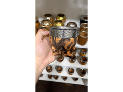 IMPERIAL CALABAZA CUERO ANIMAL PRINT VIROLA LISA ACERO