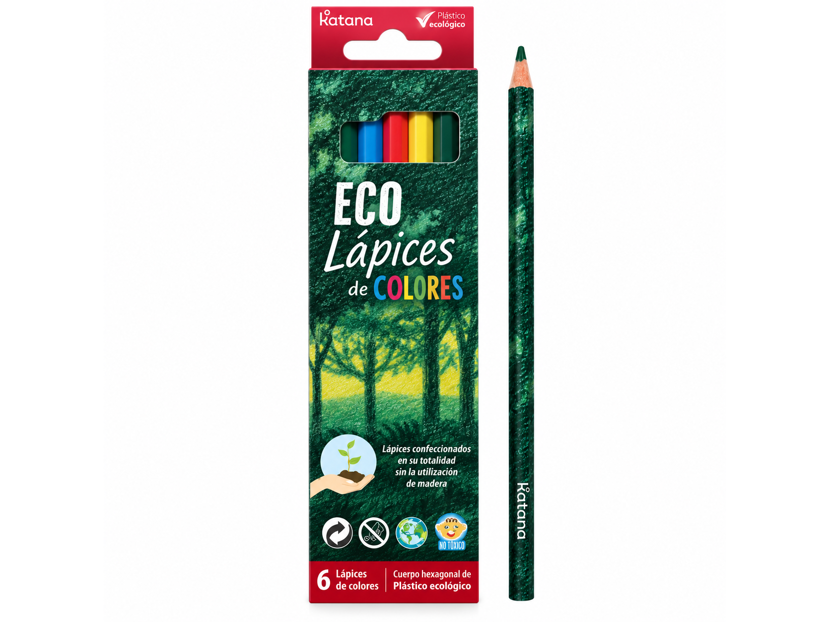 KATANA - Lapices  Color Largos x 6 Un ECO - (513813)