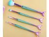Set X4 Pincel Brocha Cola Sirena Mango Tornasolado
