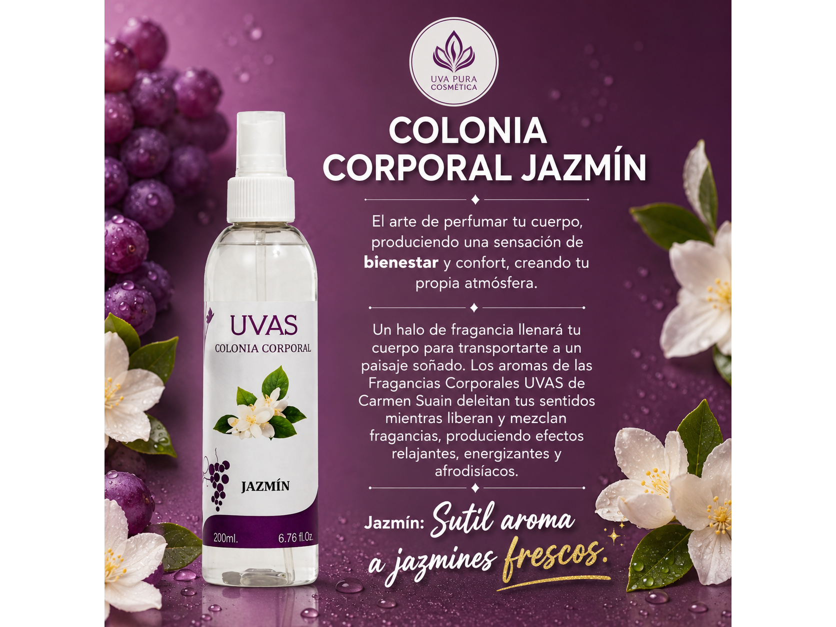 Fragancia Jazmin - 200 ML Apta Celiacos-