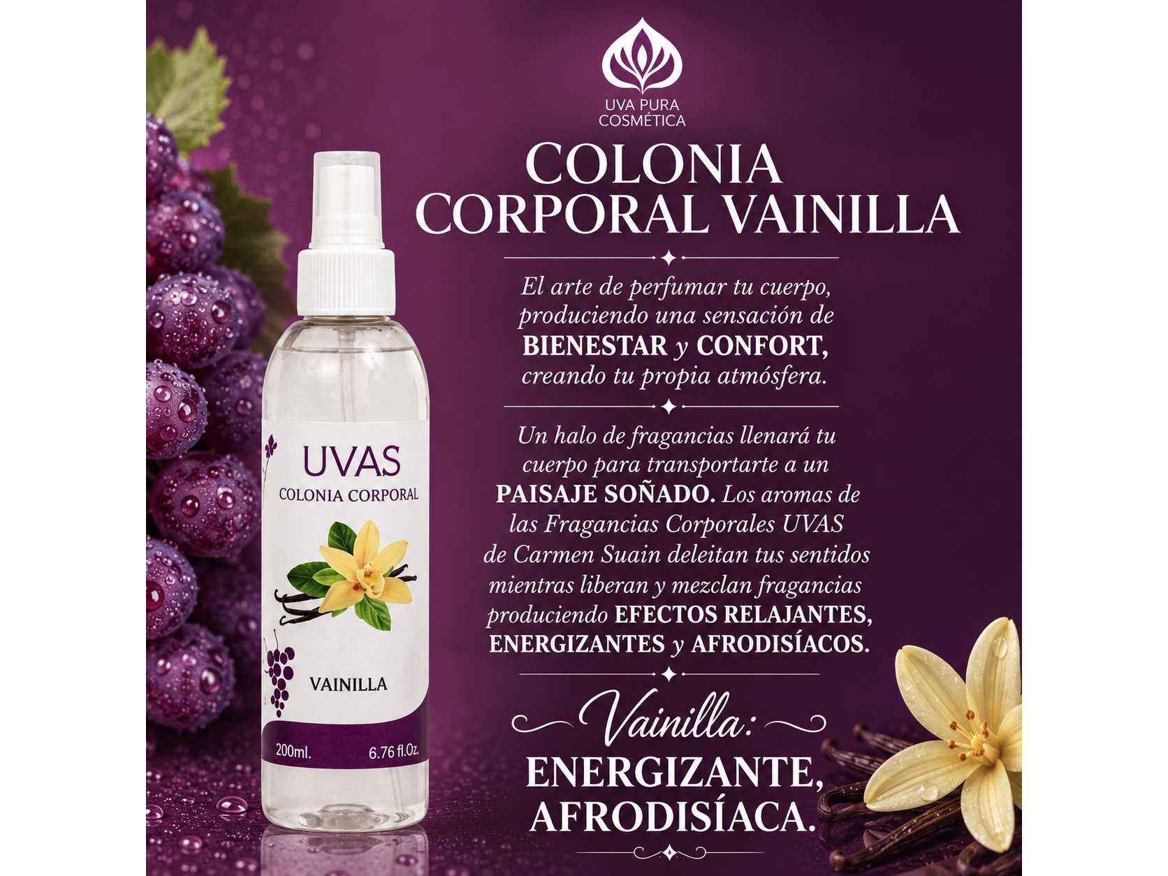 Fragancia Vainilla-  200 ML- Apta Celiacos