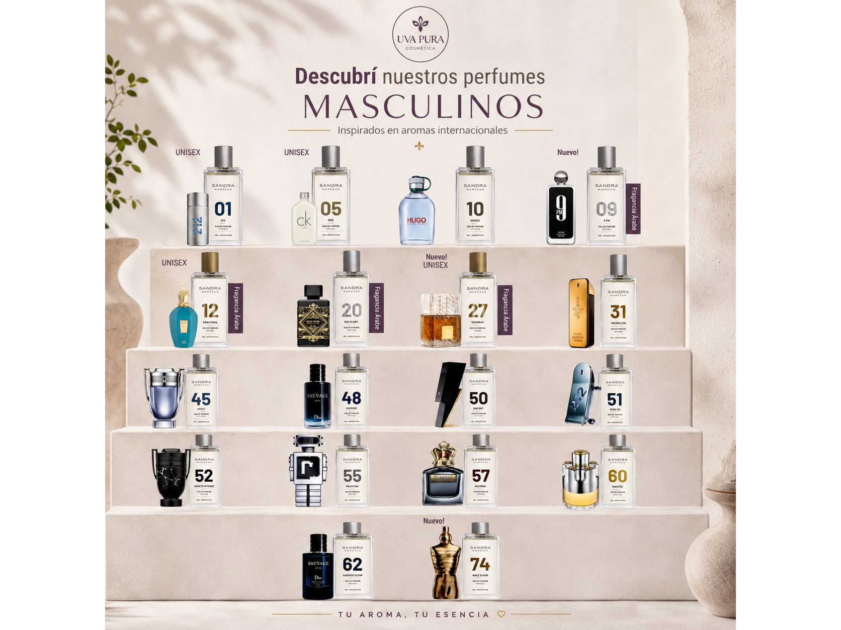 PERFUMES MASCULINOS INSPIRADOS EN FRAGANCIAS INTERNACIONALES. PRODUCTO POR ENCARGO, CONSULTAR DISPONIBILIDAD ANTES DE REALIZAR EL PEDIDO.