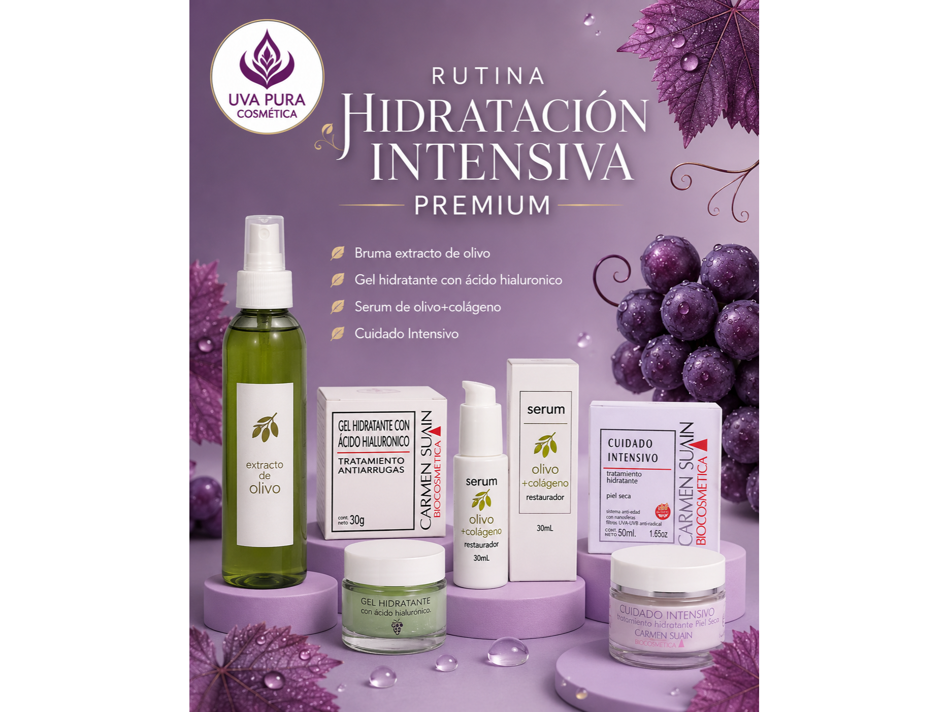 Rutina Hidratacion Intensa + 45 de UVAPURACOSMETICA