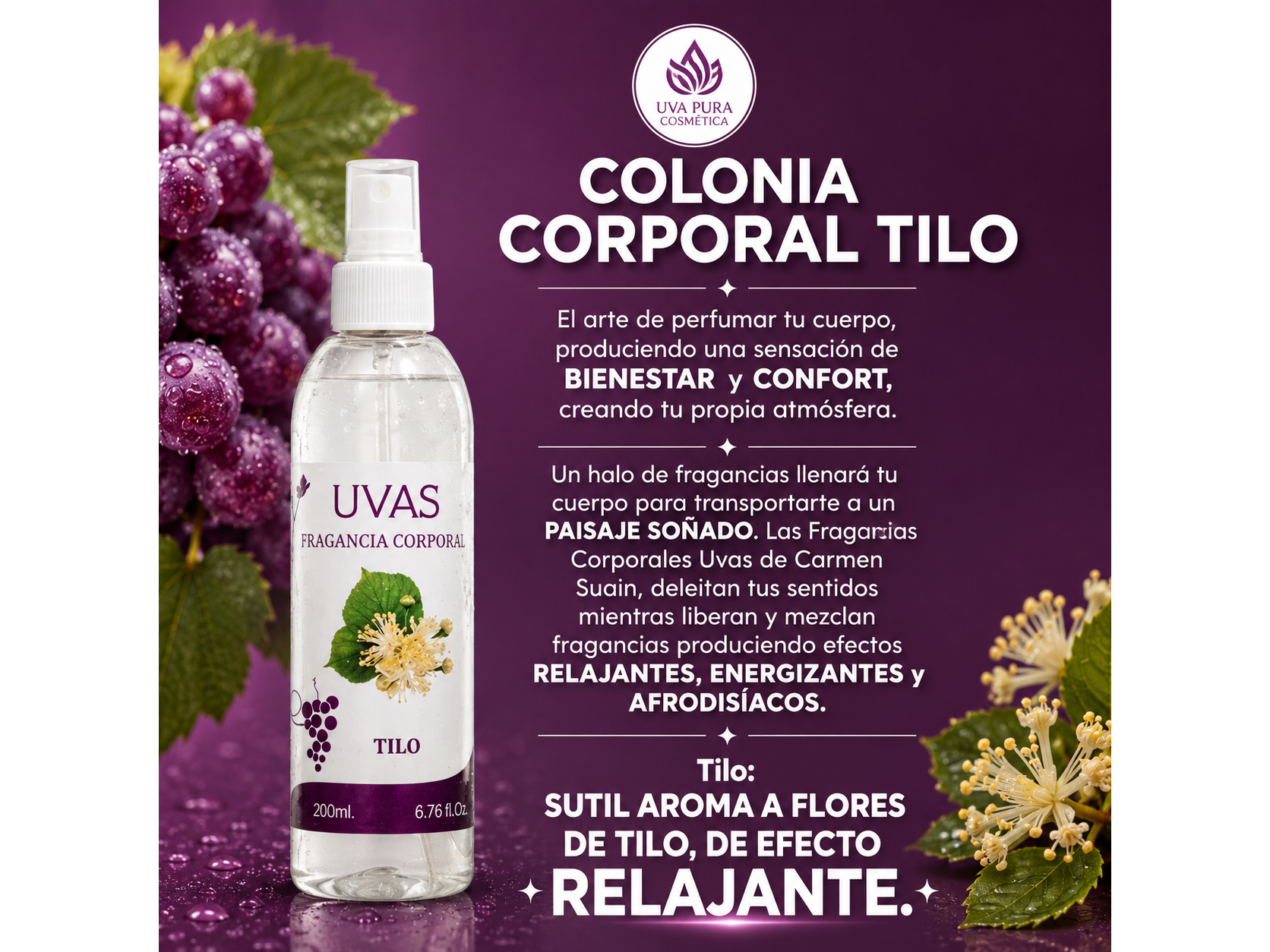 Fragancia Tilo - 200  ML Apta Celiacos