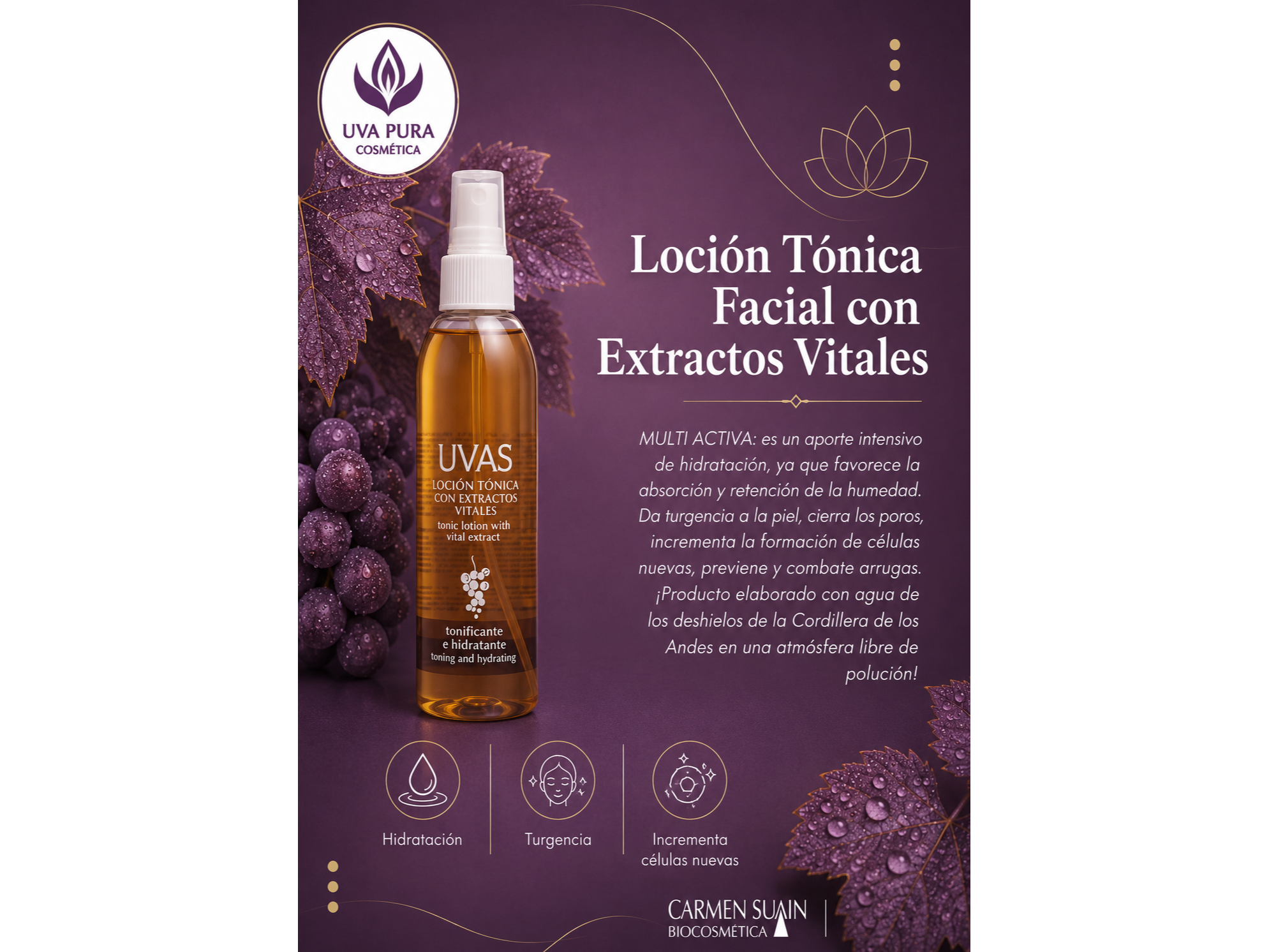 Locion Tonica Facial con Extractos Vitales