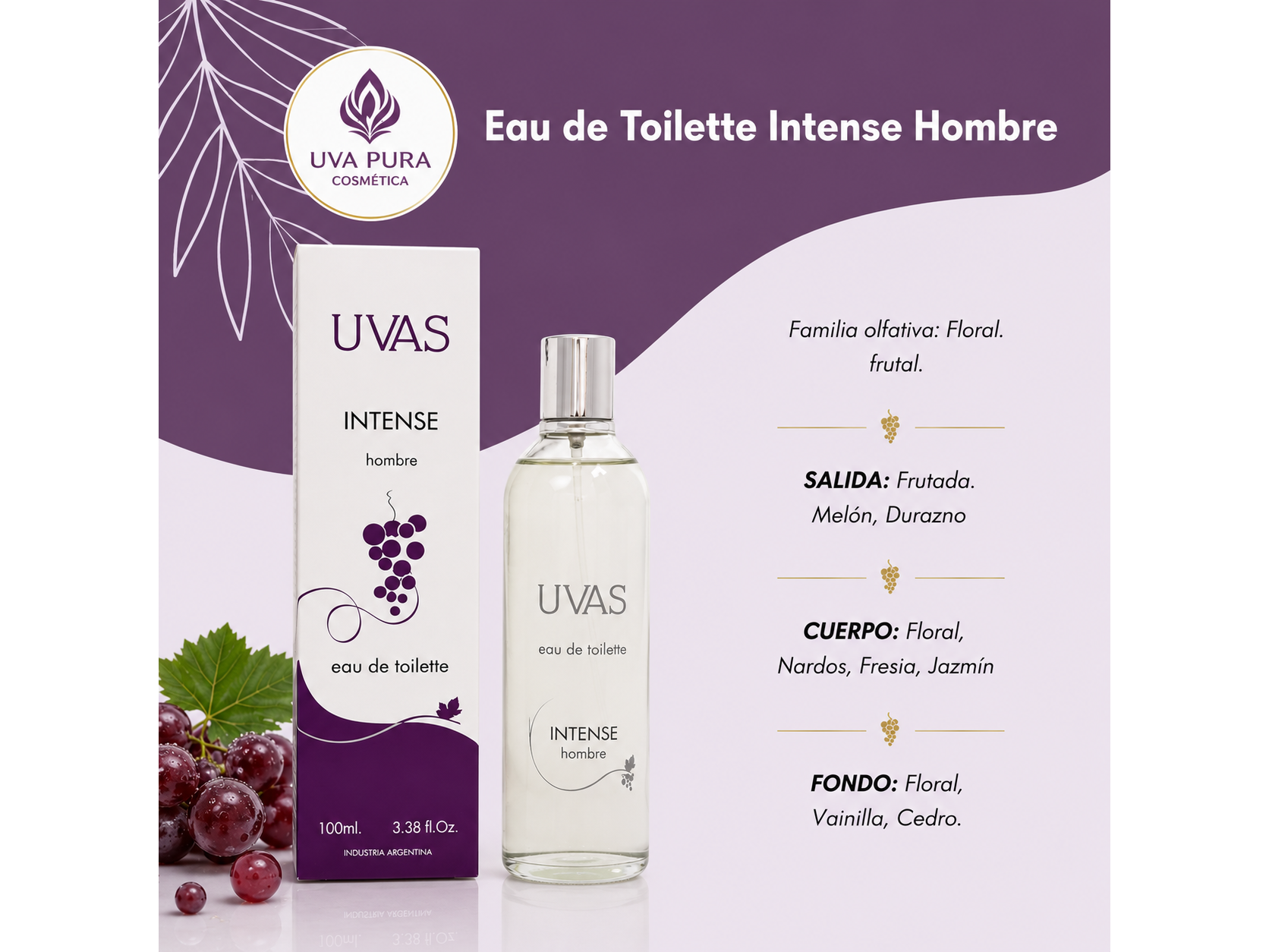 Eau de Toilette Intenso Hombre 100ML - Apto Celiacos