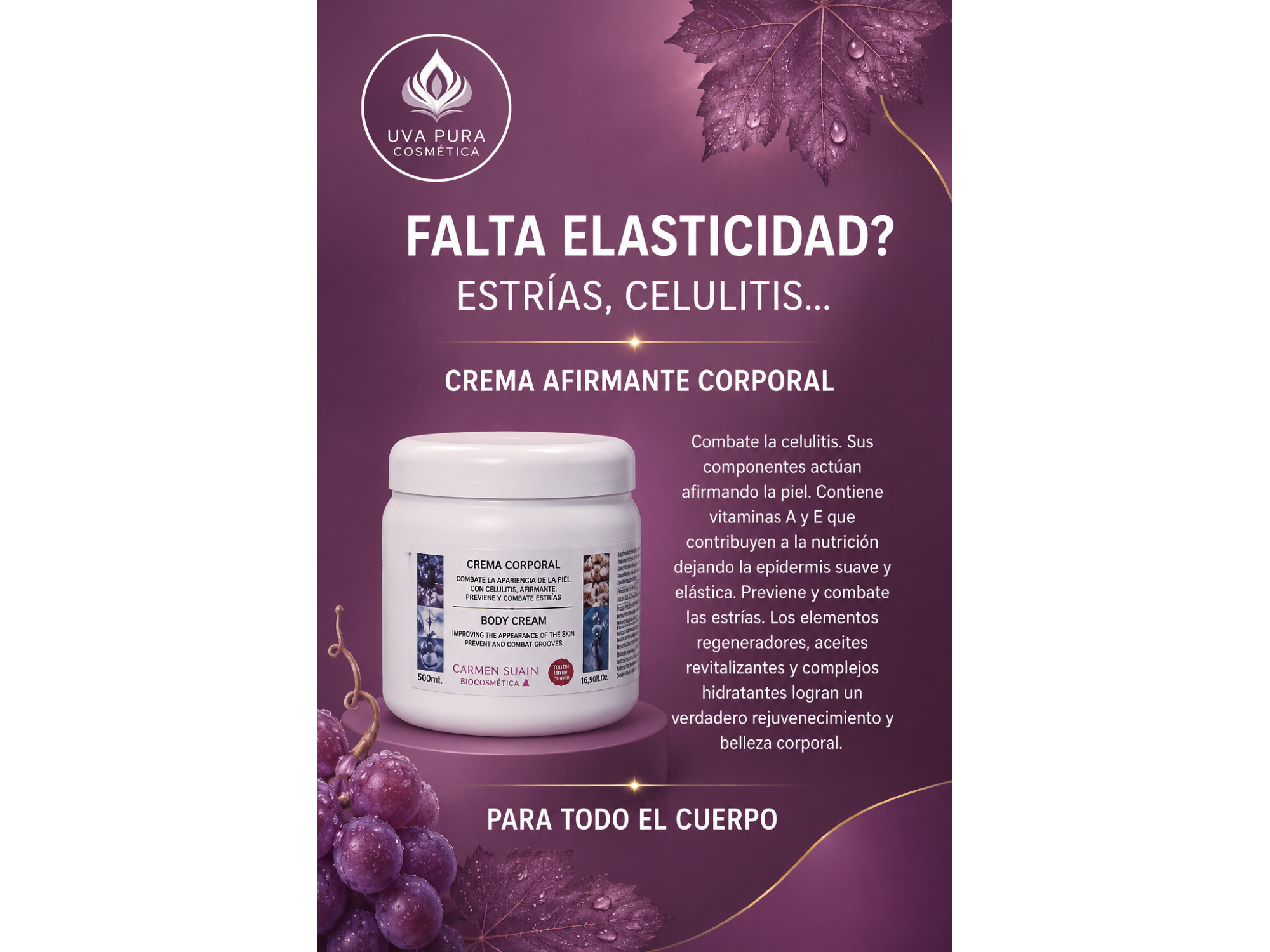 Crema Afirmante Corporal 500  ML- Apta Celiacos