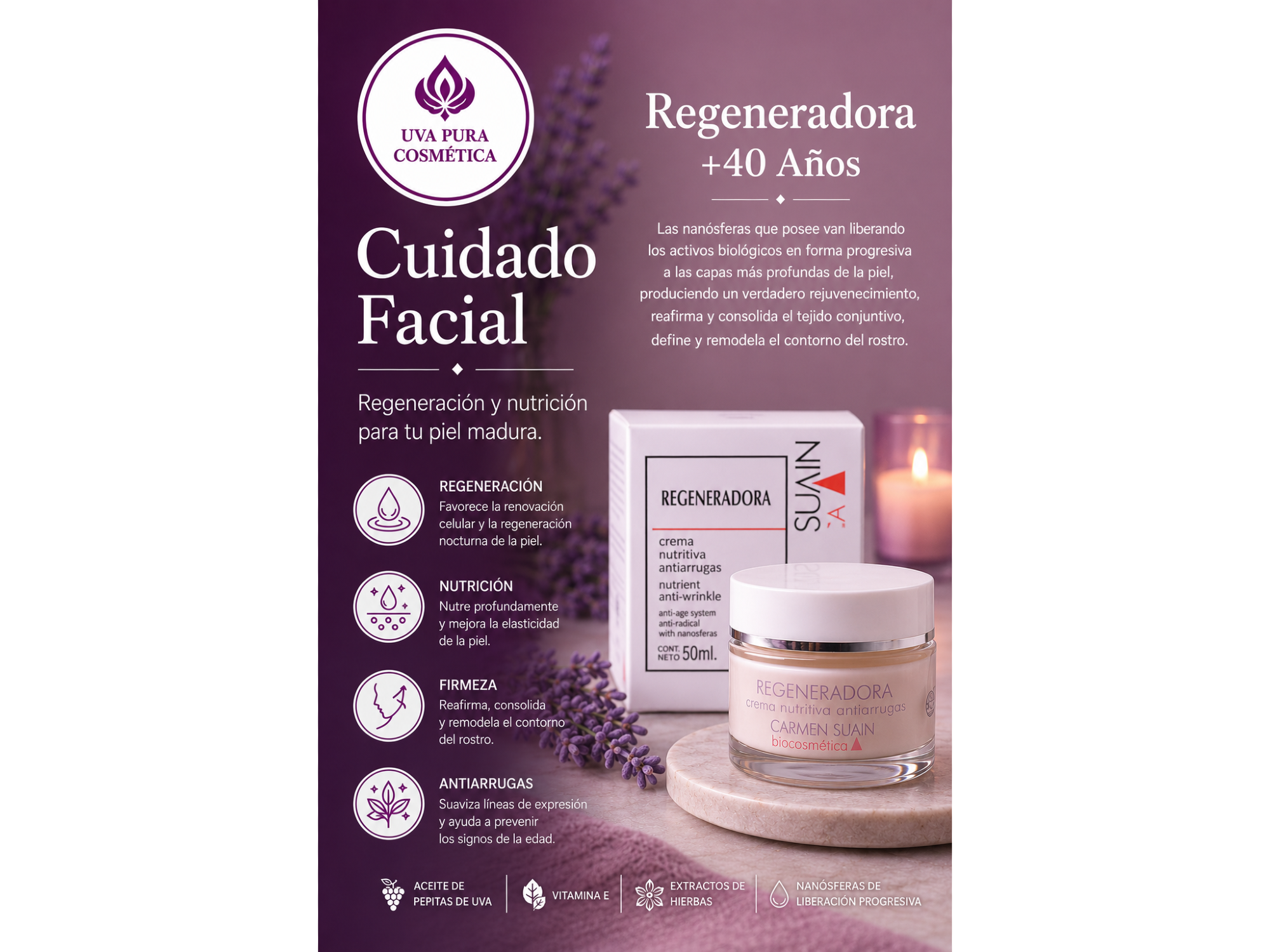 Regeneradora + 40 Años 50 ML- Apta Celiacos-