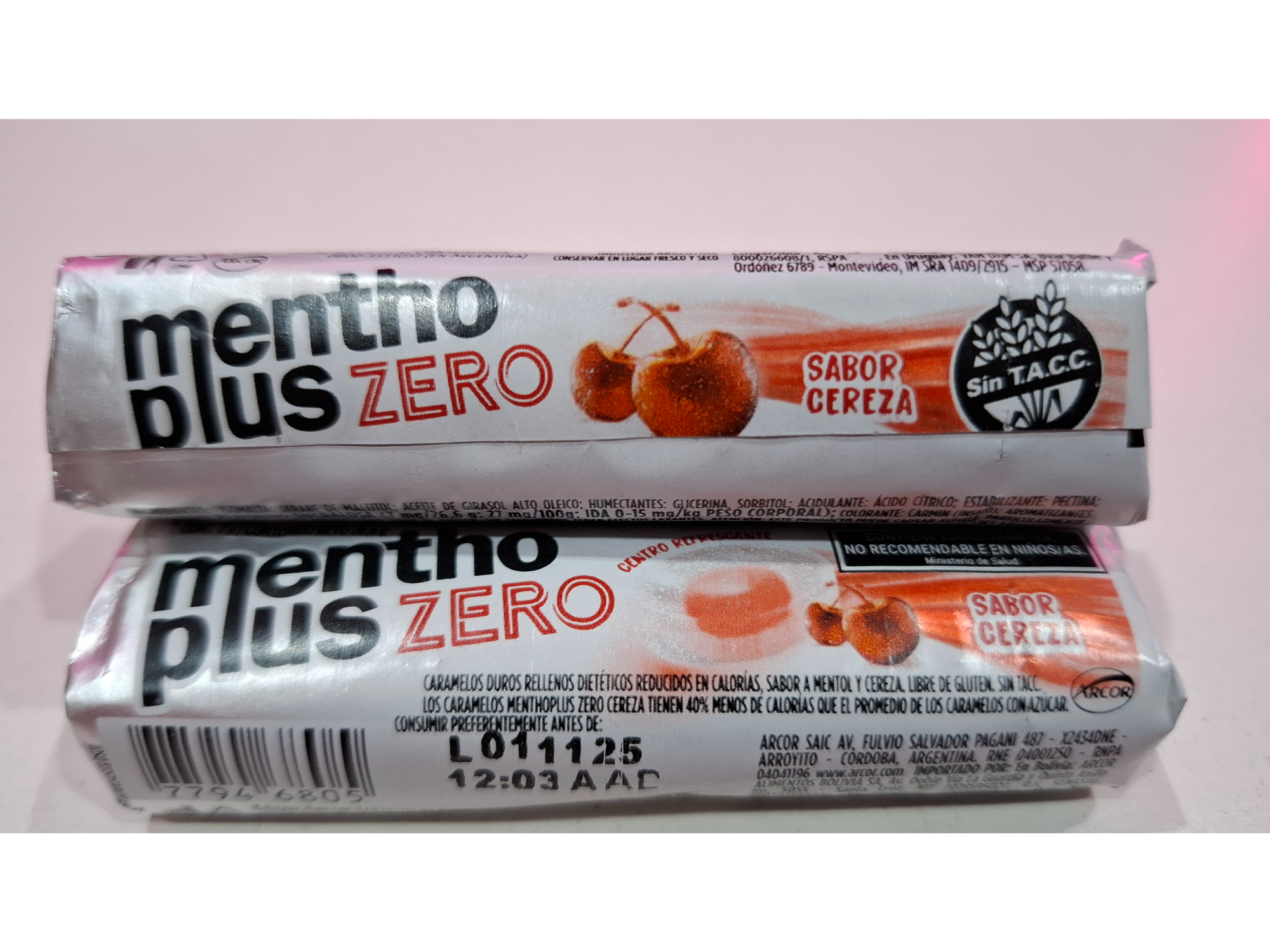 Caramelos Mentho Plus Zero Sabor Cereza
