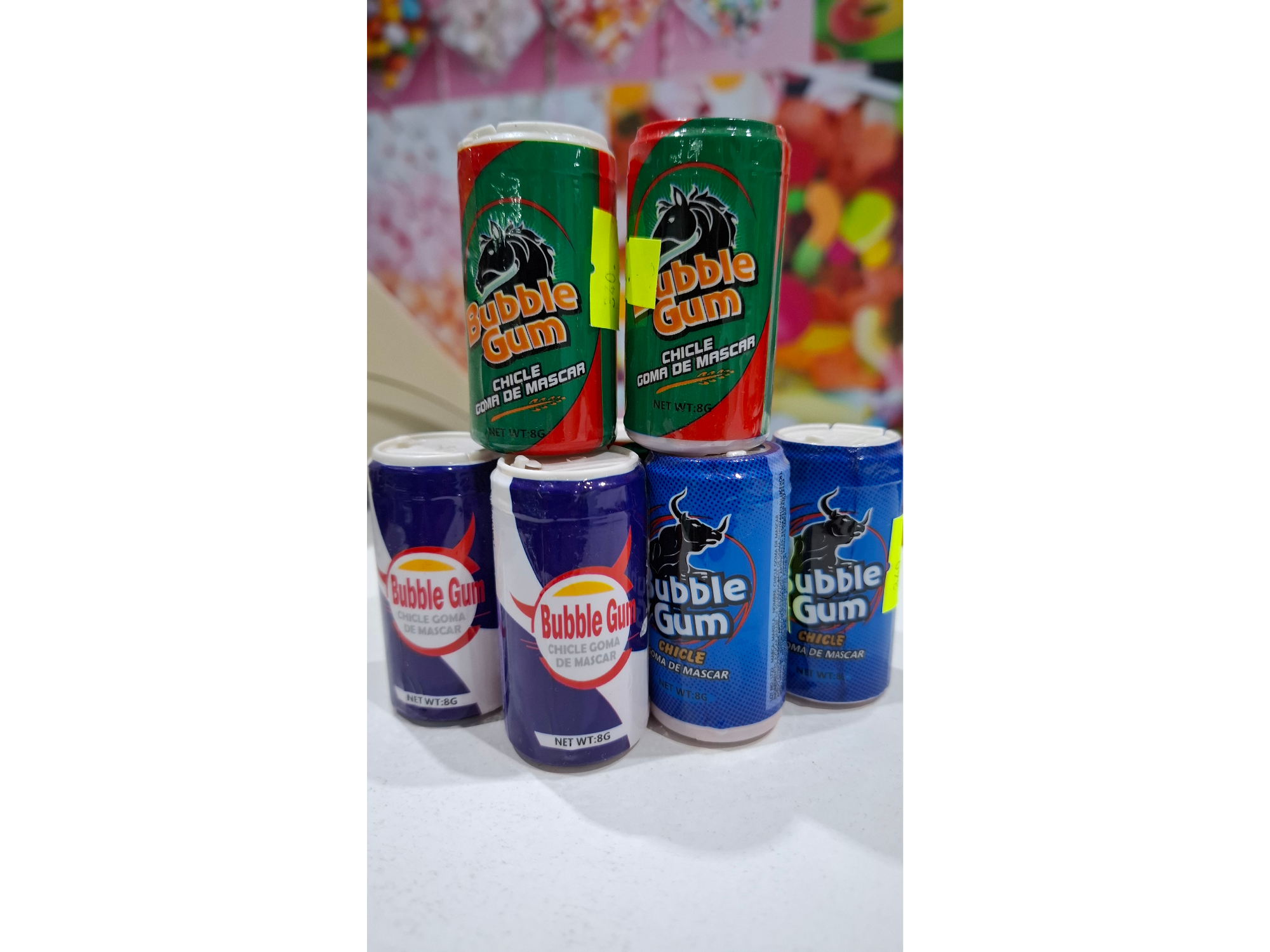 Chicle Bubble Gum juguete Latita Gaseosa