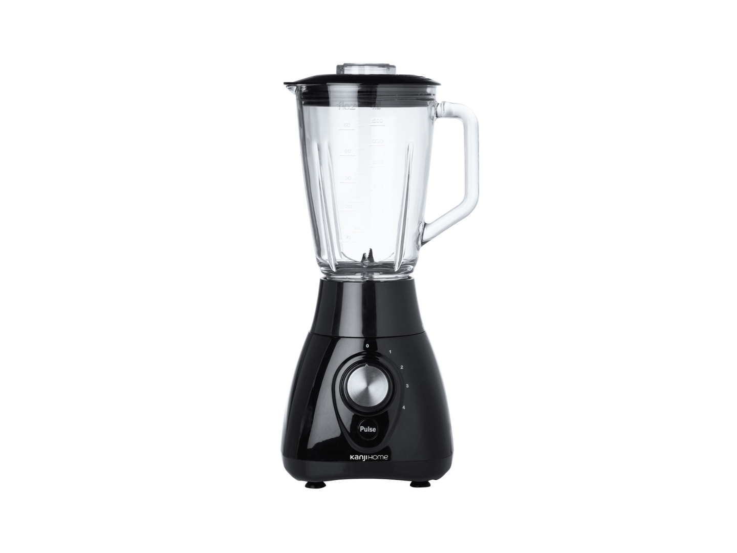 LICUADORA DE VASO VIDRIO KANJI BL0800 NEGRA 800W 1.5L 6 CUCHILLAS/PICA HIELO