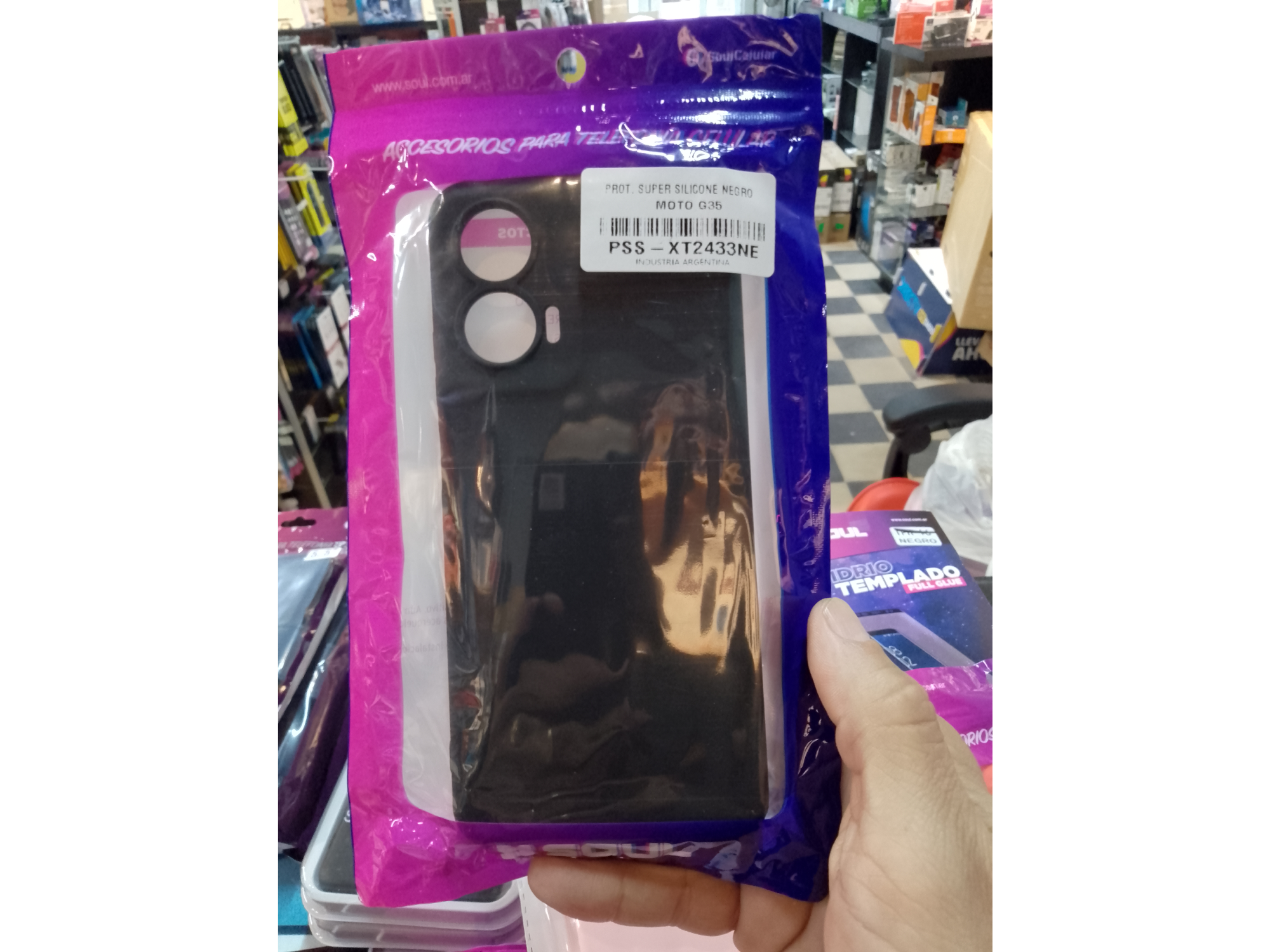 Silicón Case Moto G35 Rojo - negro