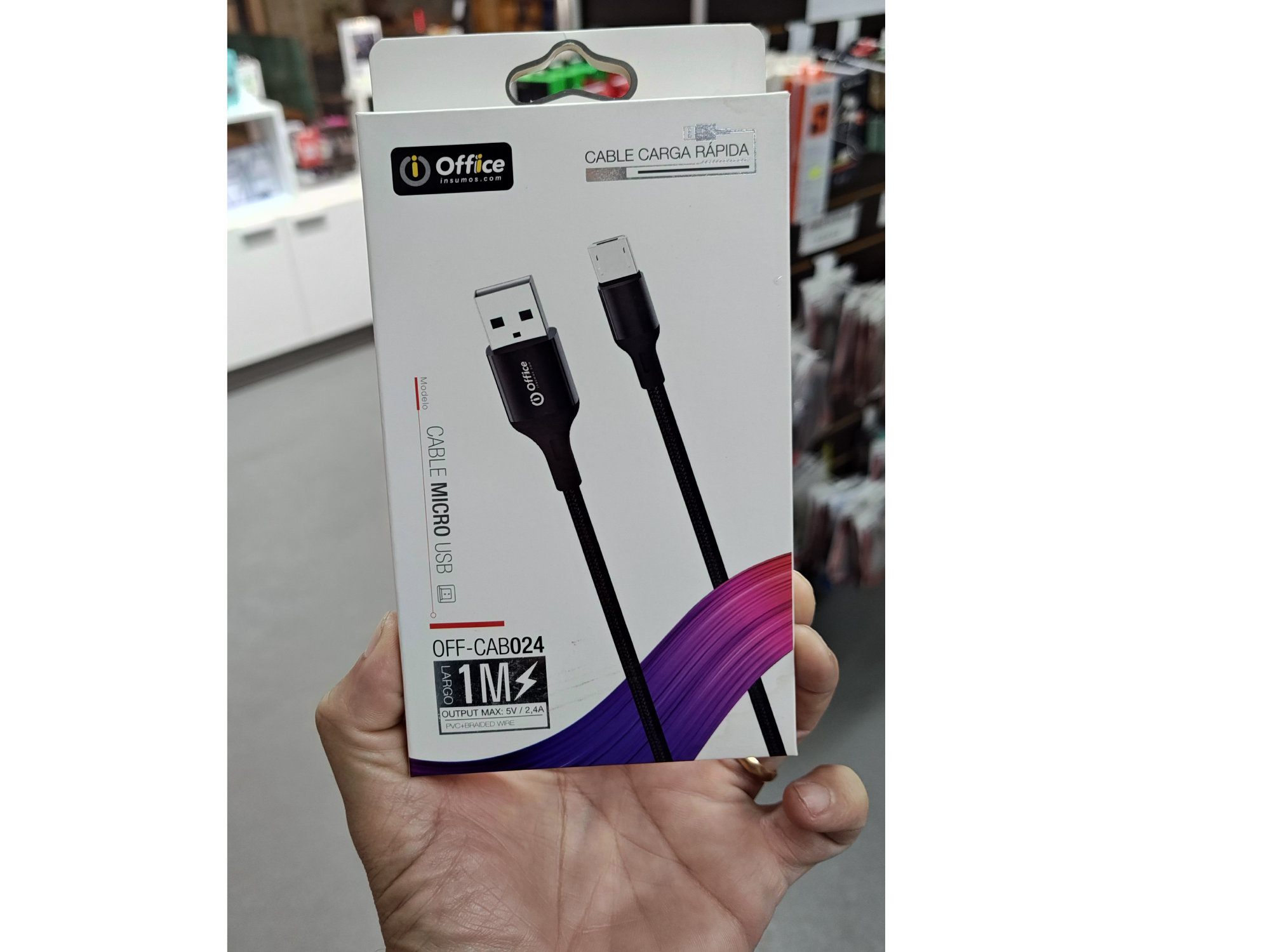 Cable micro USB carga Rápida Office CAB024