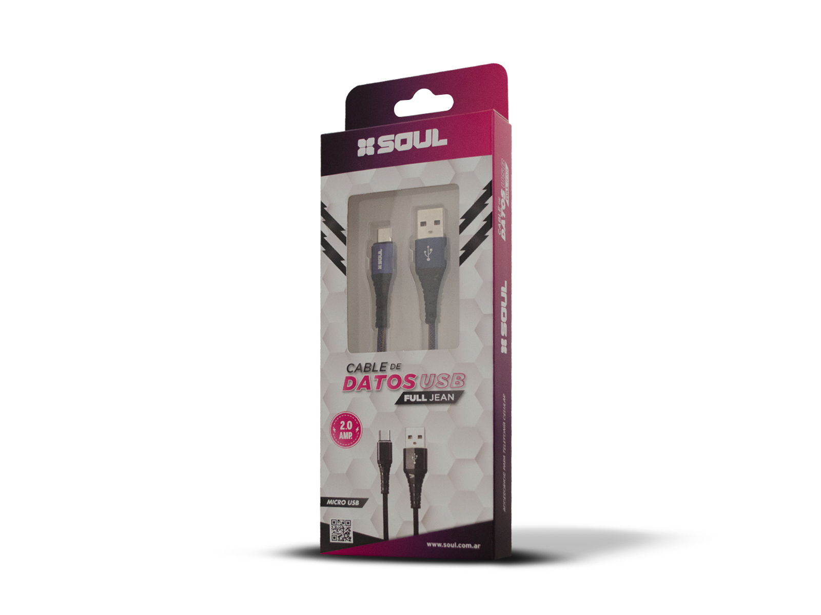 CABLE DE DATOS SOUL FULL JEAN USB A MICRO USB