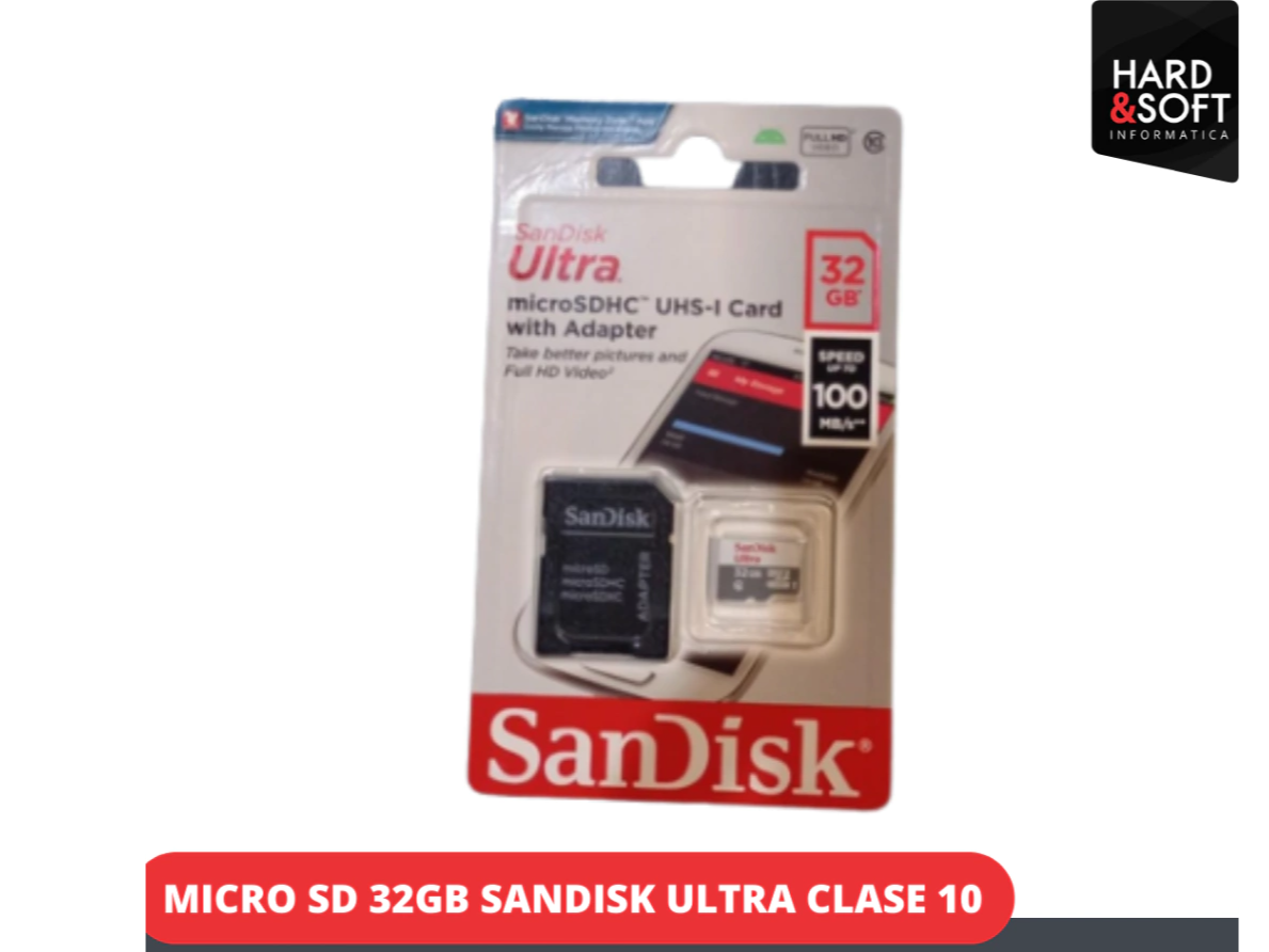 MICRO SD 32GB SANDISK ULTRA CLASE 10