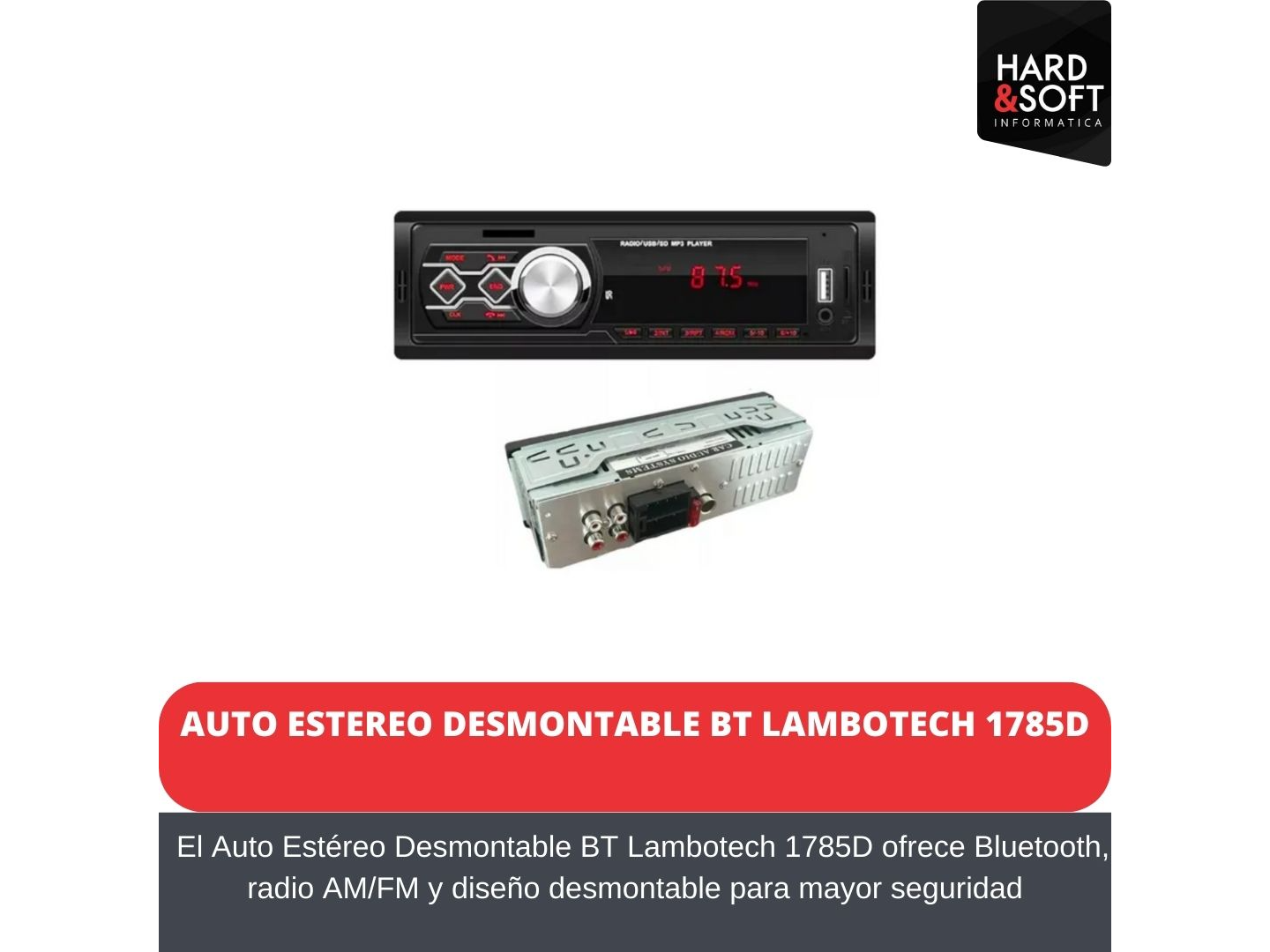 AUTO ESTEREO DESMONTABLE BT LAMBOTECH 1785D