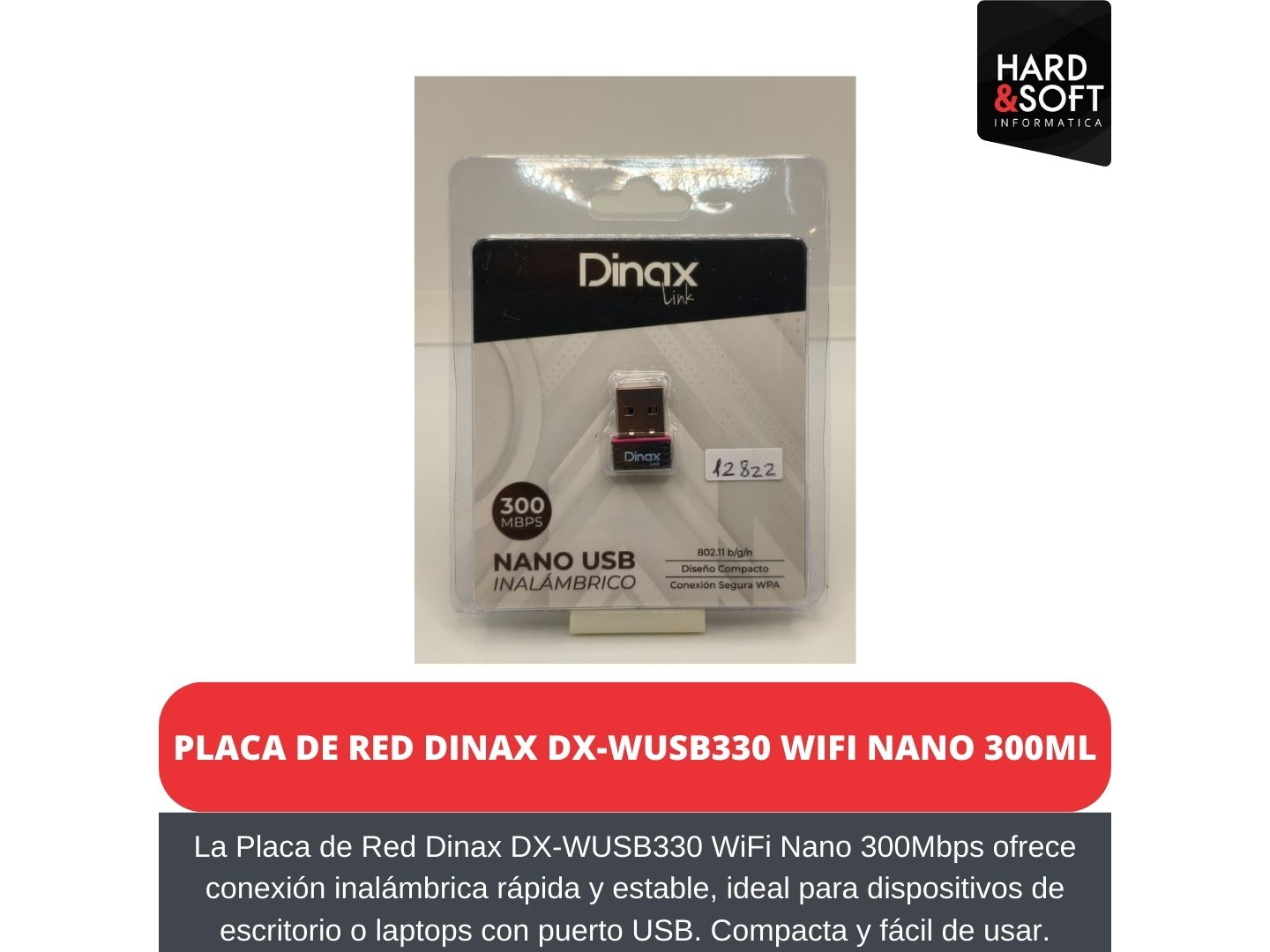 PLACA DE RED DINAX DX-WUSB330 WIFI NANO 300MBPS WINDOWS 10/8.1/8/7 /XP/MAC/LINUX