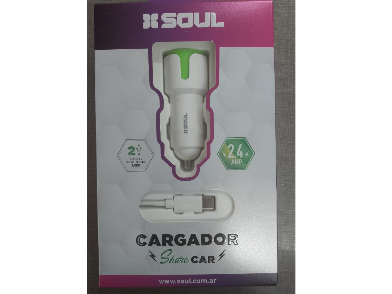 Cargador soul 2.4amp Share car