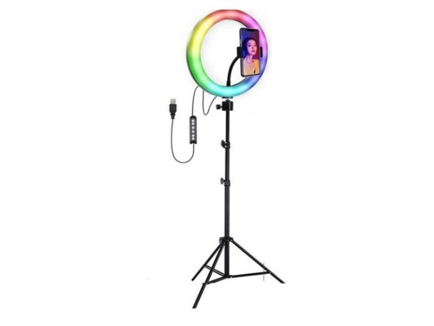 ARO DE LUZ RGB 10″ 26CM C/ TRIPODE 2.1 MTS (STP-45)