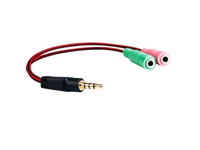 ADAPTADOR NOGANET ADAPTER AURIC Y MIC 2 X 3.5 PLUG HEMBRA A 1 X 3.5 PLUG MACHO PS4