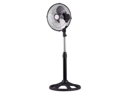 VENTILADOR KANJI DE PIE 10″ PALETAS METAL NEGRO 3 EN 1 65W