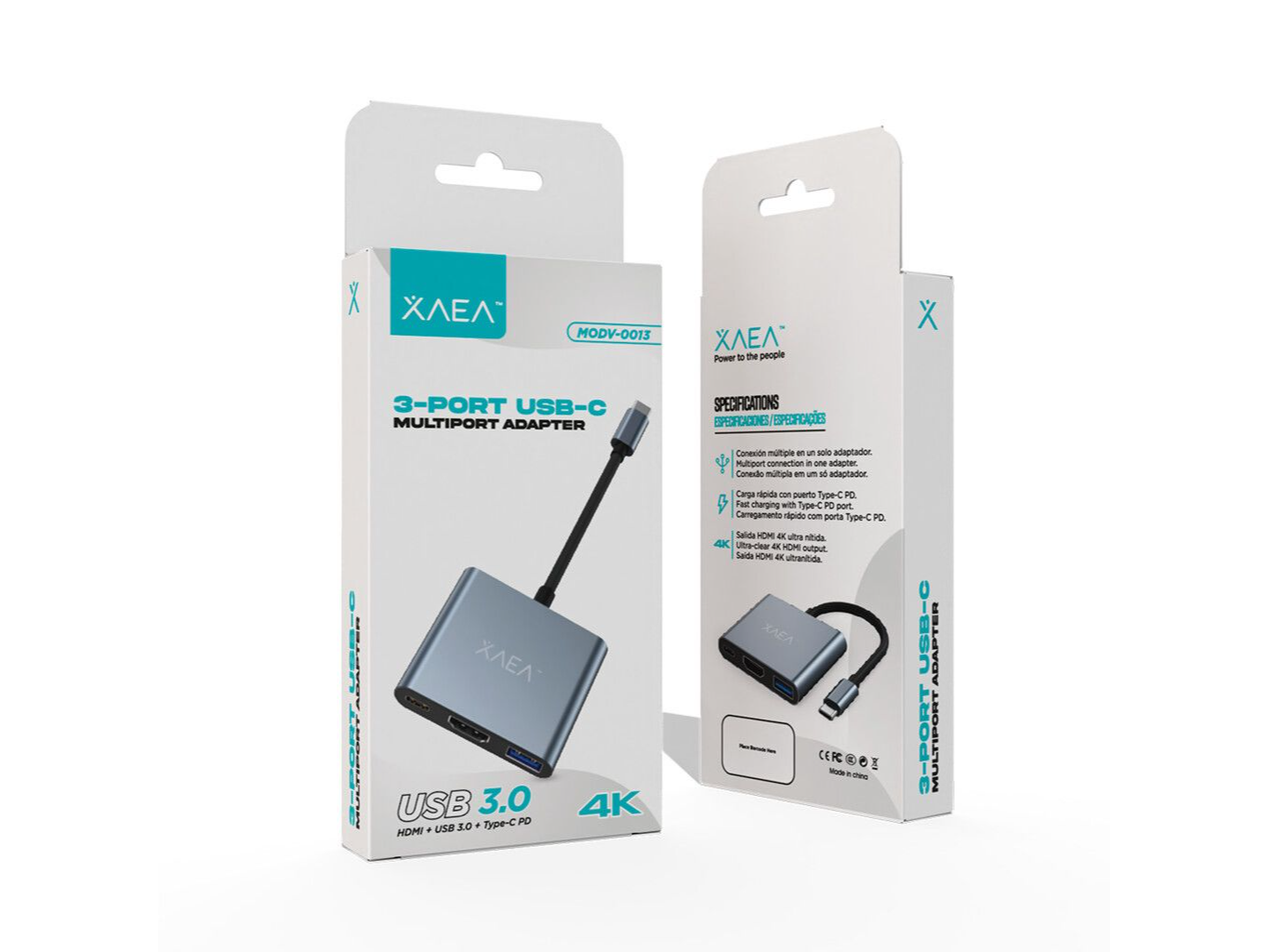 HUB ADAPTADOR C-USB-HDMI C/CABLE TIPO C MODV