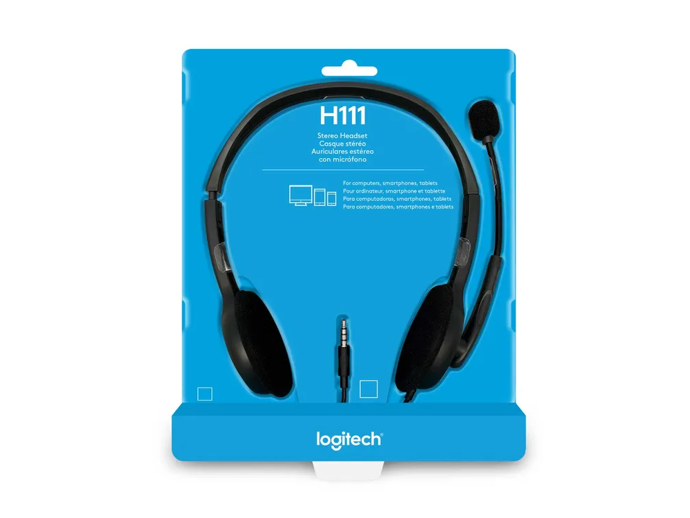 Audífonos de Diadema LOGITECH Alámbricos On Ear H111 Negro