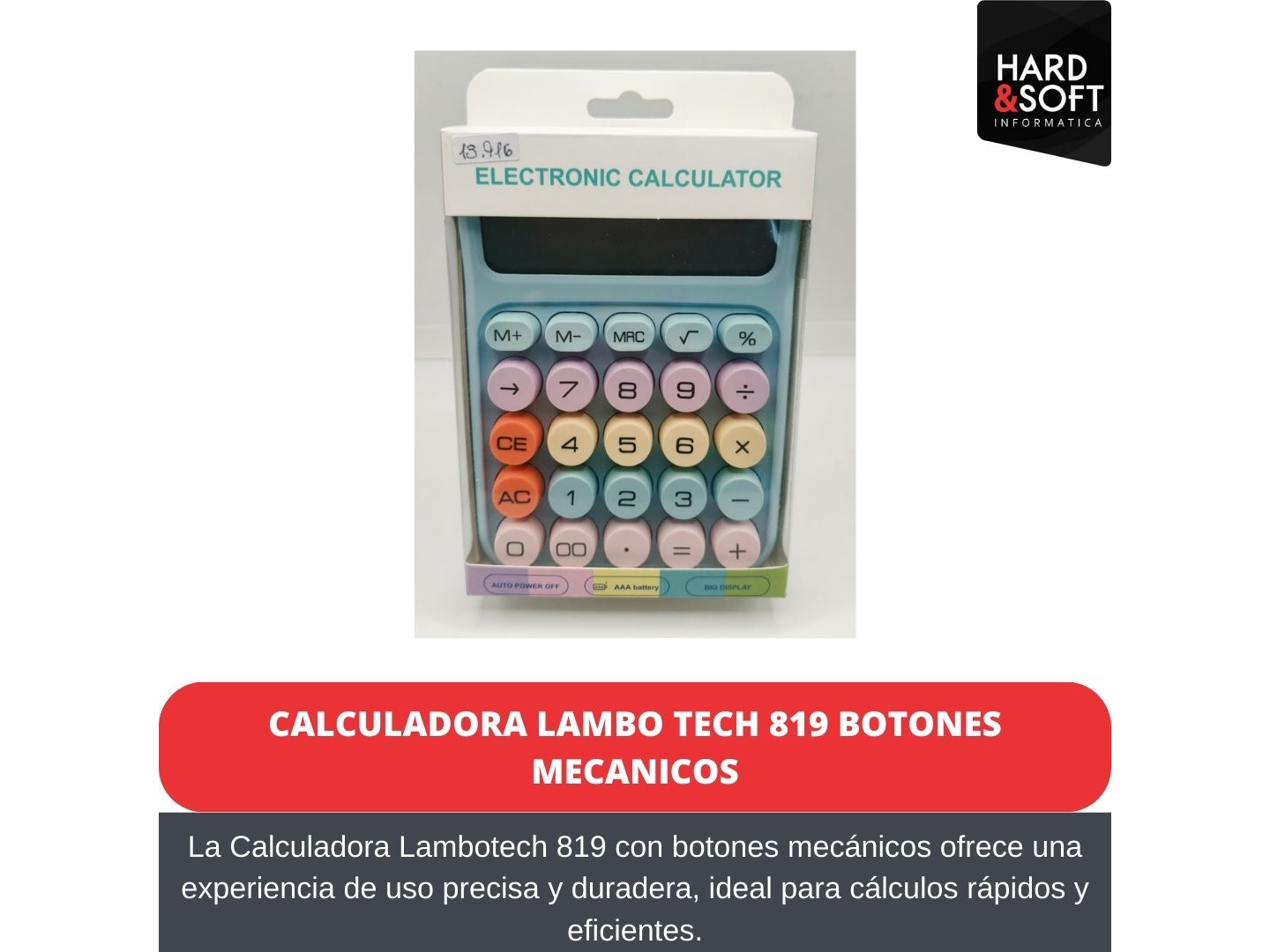calculadora lambo tech 819 botones mecanicos