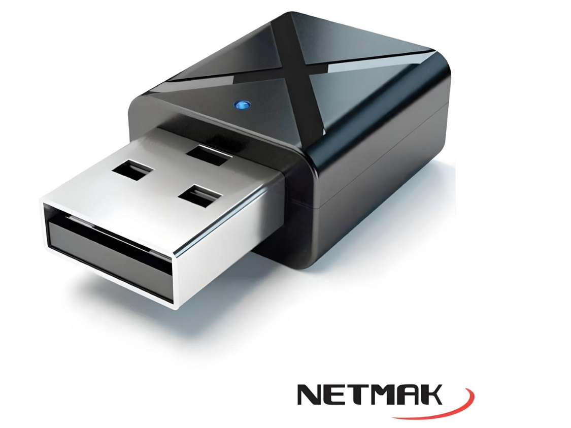ADAPTADOR BLUETOOTH NETMAK NM-BT8 TRANSM/RECEPT USB + CABLE 3.5 PLUG