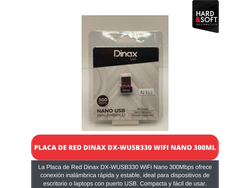 PLACA DE RED DINAX DX-WUSB330 WIFI NANO 300MBPS WINDOWS 10/8.1/8/7 /XP/MAC/LINUX