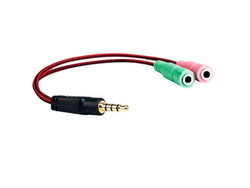 ADAPTADOR NOGANET ADAPTER AURIC Y MIC 2 X 3.5 PLUG HEMBRA A 1 X 3.5 PLUG MACHO PS4