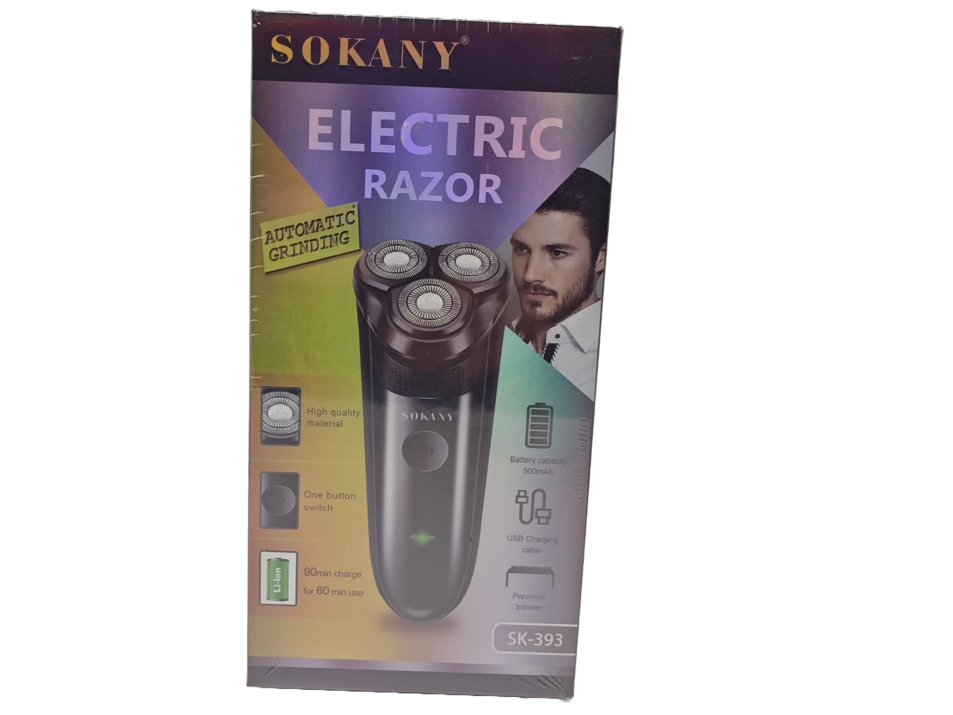 AFEITADORA SOKANY SK-393 RECARGABLE NEGRO