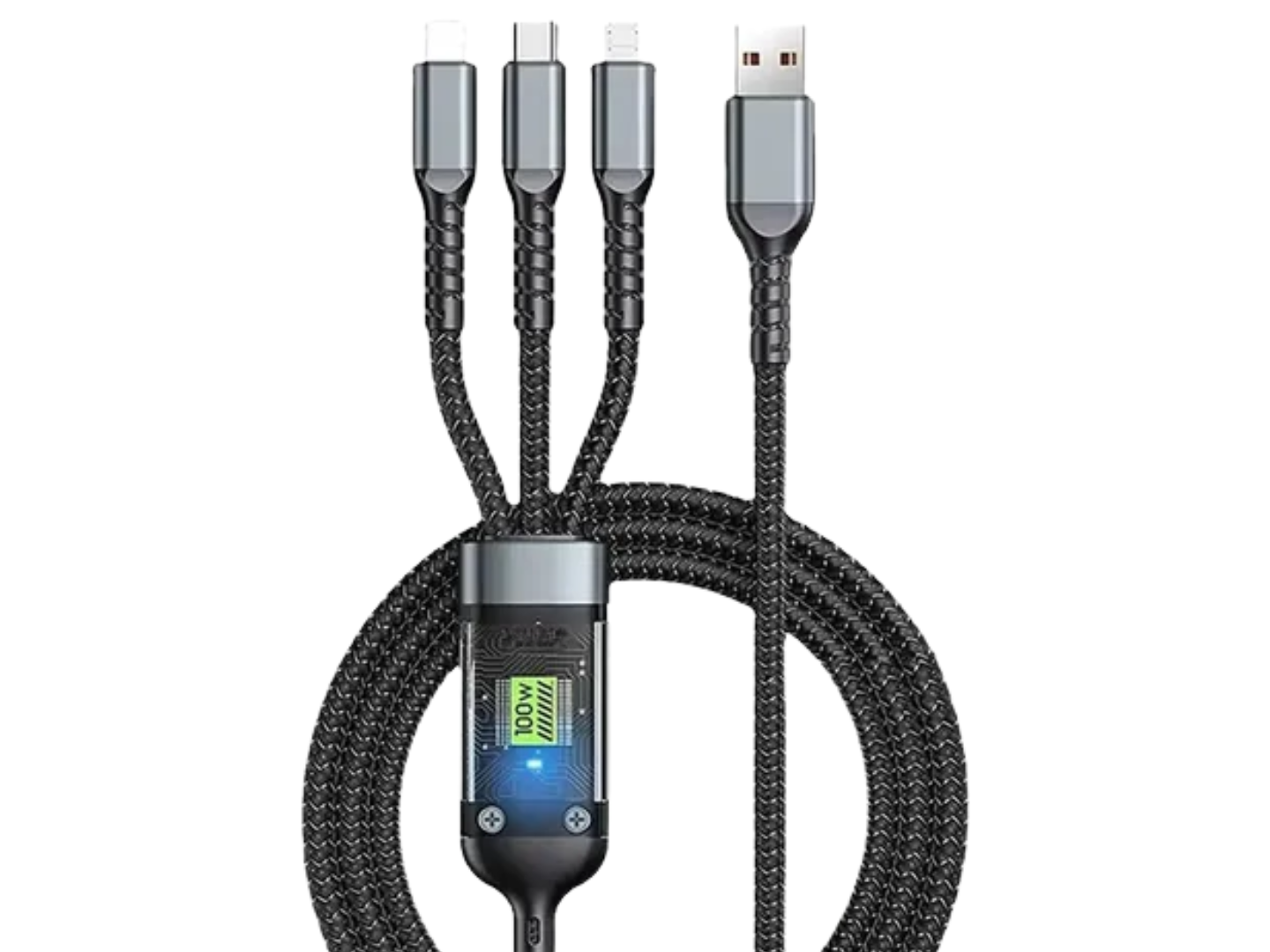 CABLE IBEK 3 EN 1 CB-2533 USB A USB C/LIGHTNING/V8 120CM