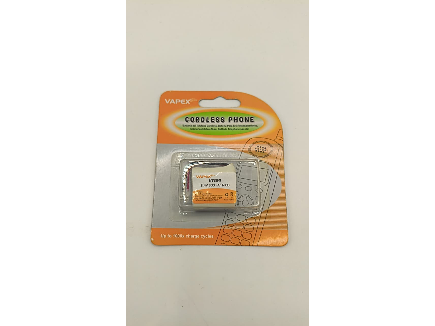 Vapex cordless phone 2.4v 300mAh