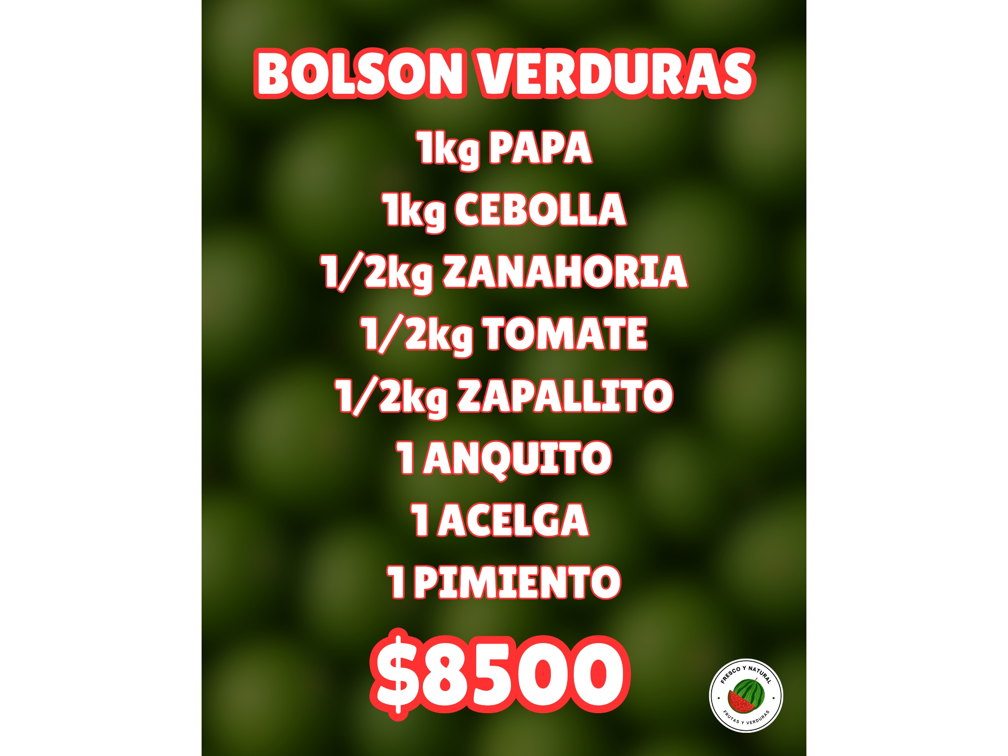 Bolson verduras