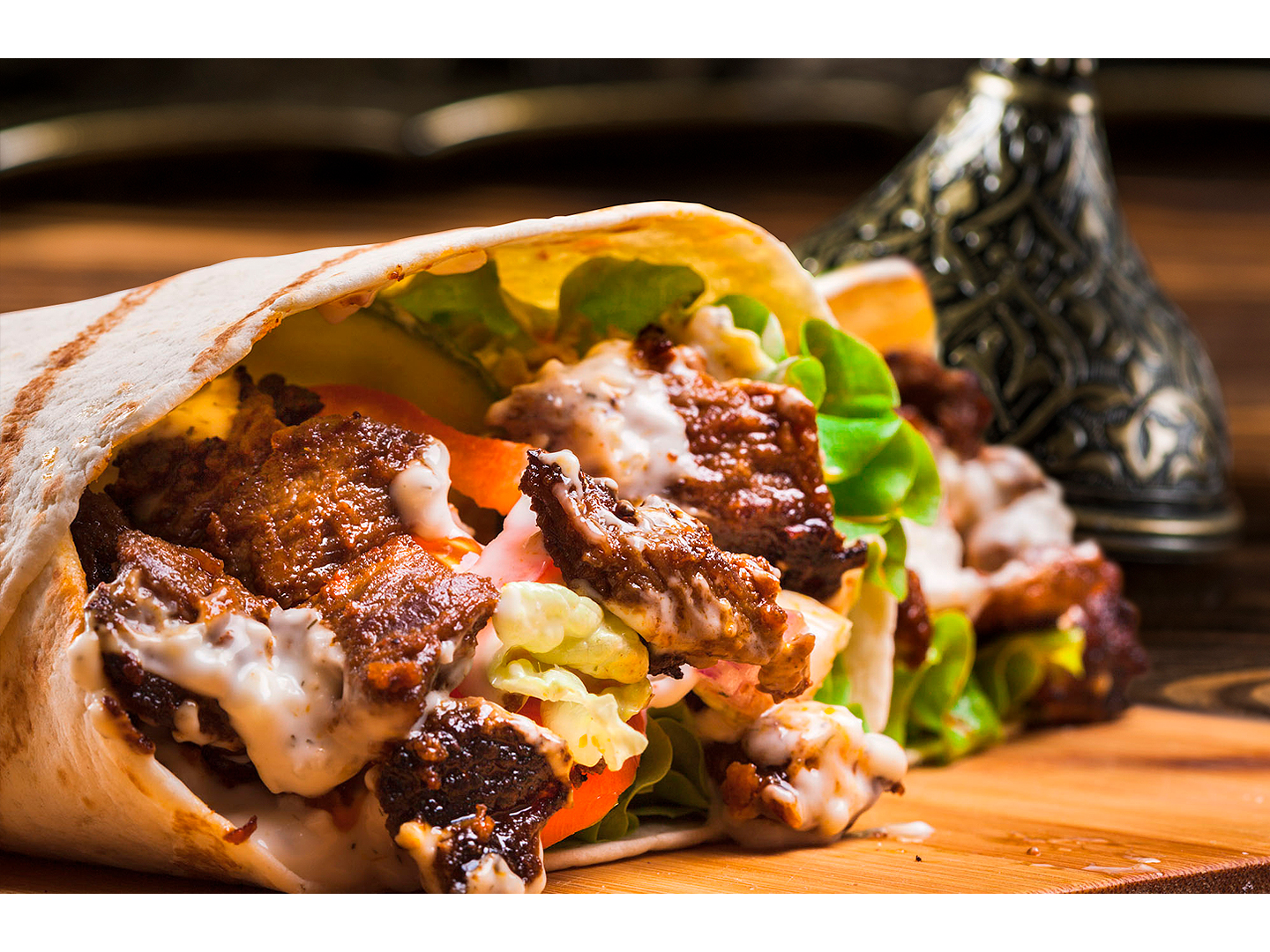 Sándwich shawarma Ararat + papas de Armenian Restaurante
