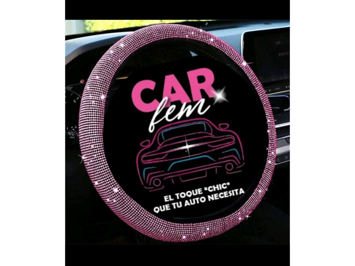 CUBRE VOLANTE ROSA STRASS