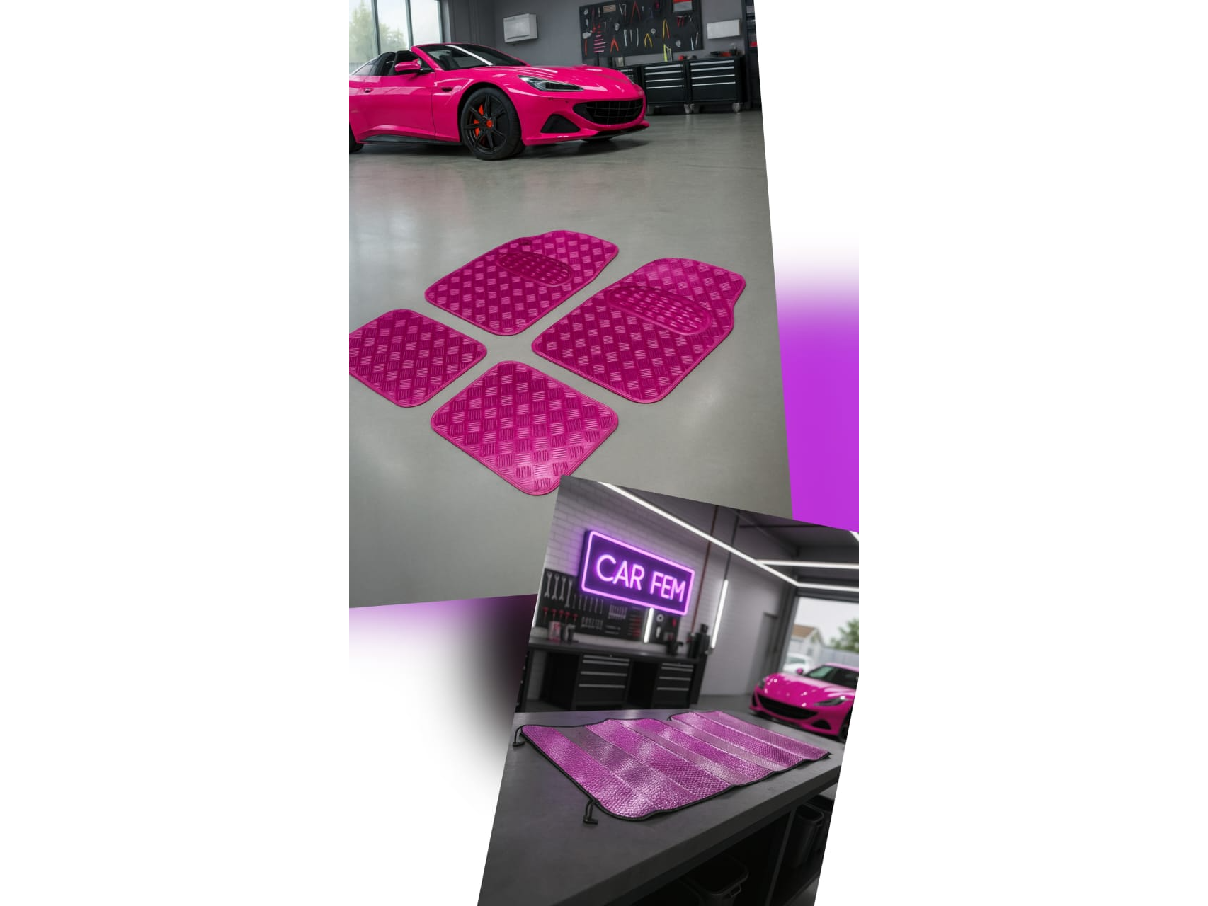 COMBO CUBRE ALFOMBRAS METALIZADAS ROSA