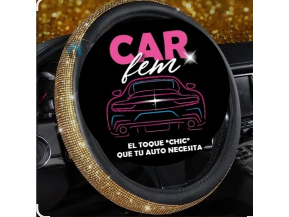 CUBRE VOLANTE BRILLOS DORADOS