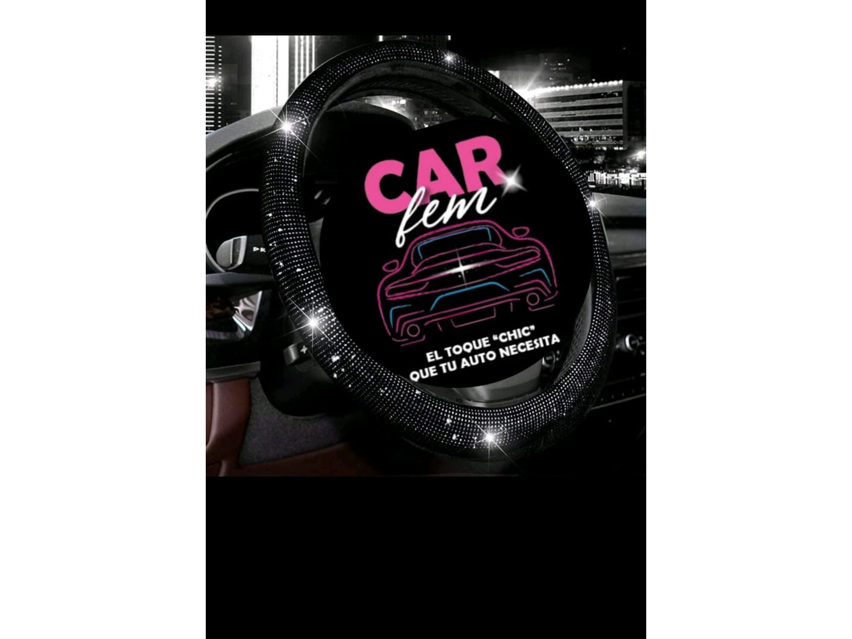 CUBRE VOLANTE BRILLOS NEGROS