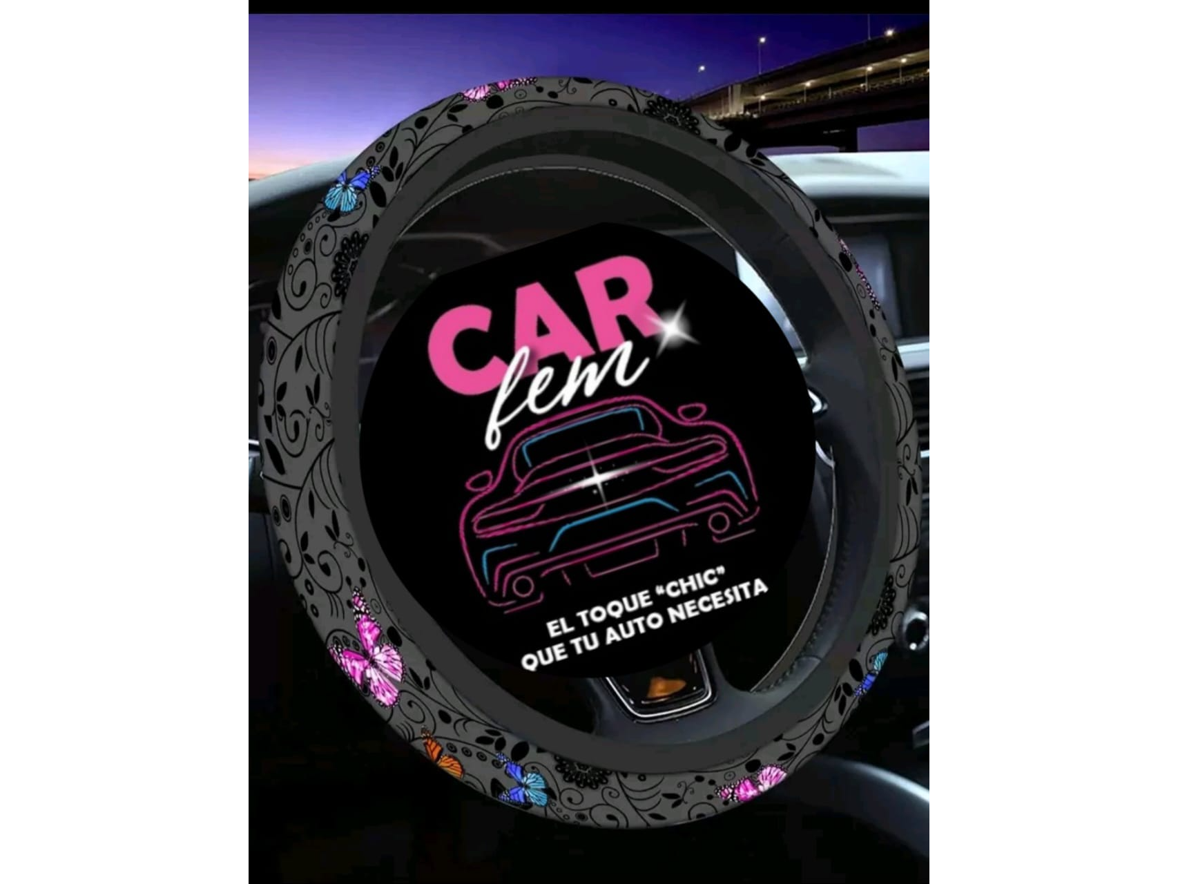 CUBRE VOLANTE MARIPOSA DE COLORES