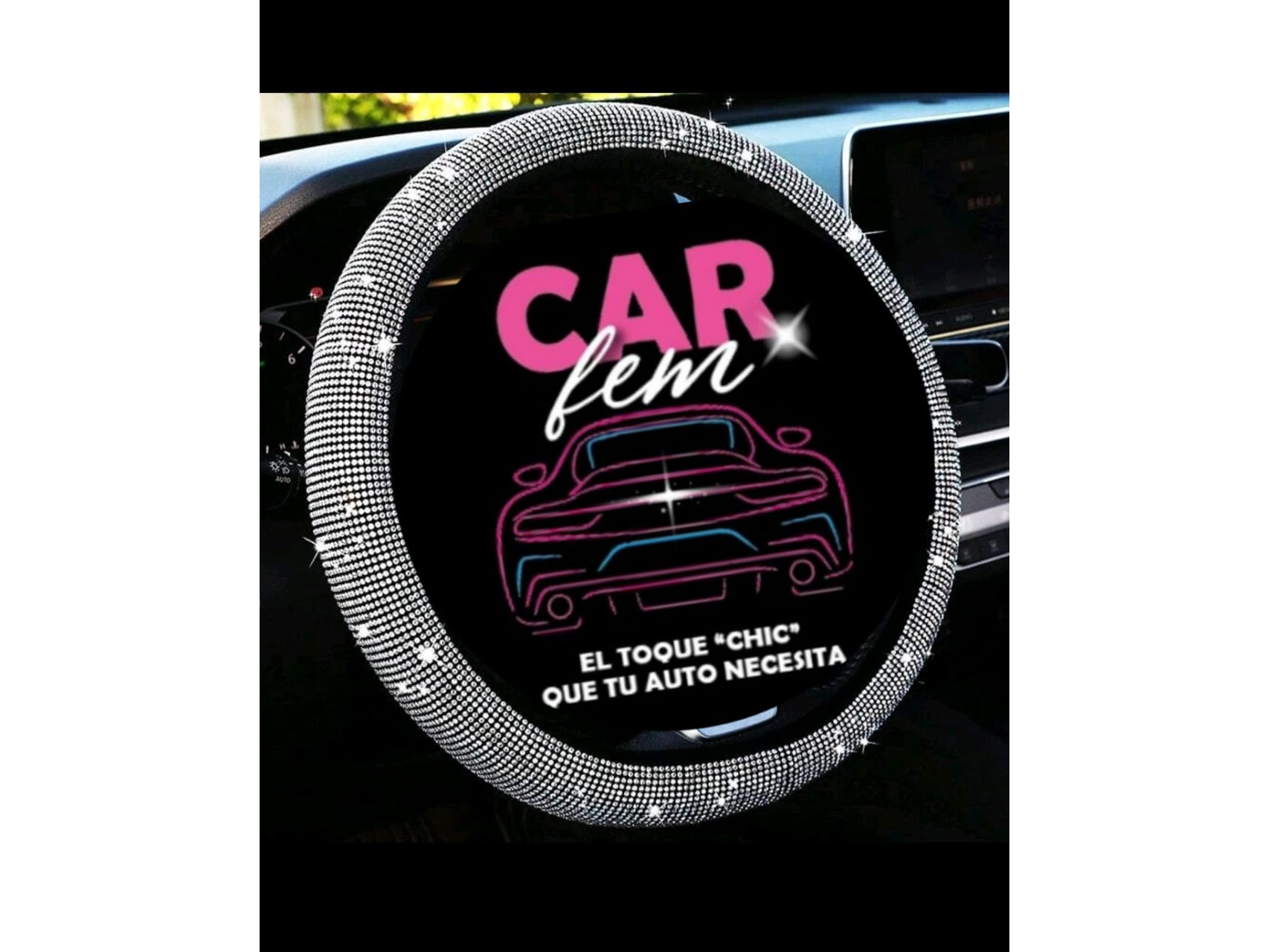 CUBRE VOLANTE BRILLOS PLATA