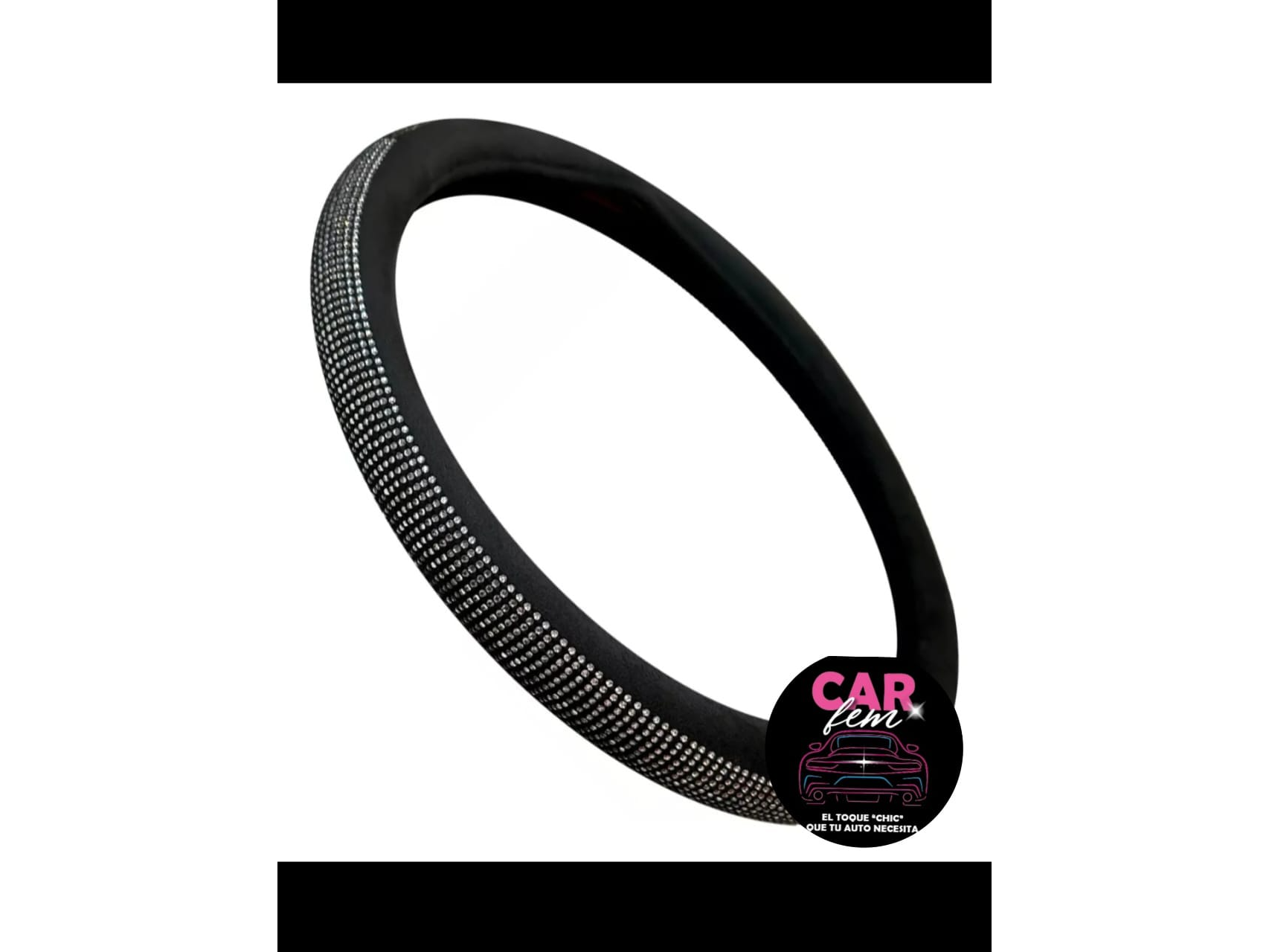 CUBRE VOLANTE GAMUZADO  CON BRILLOS