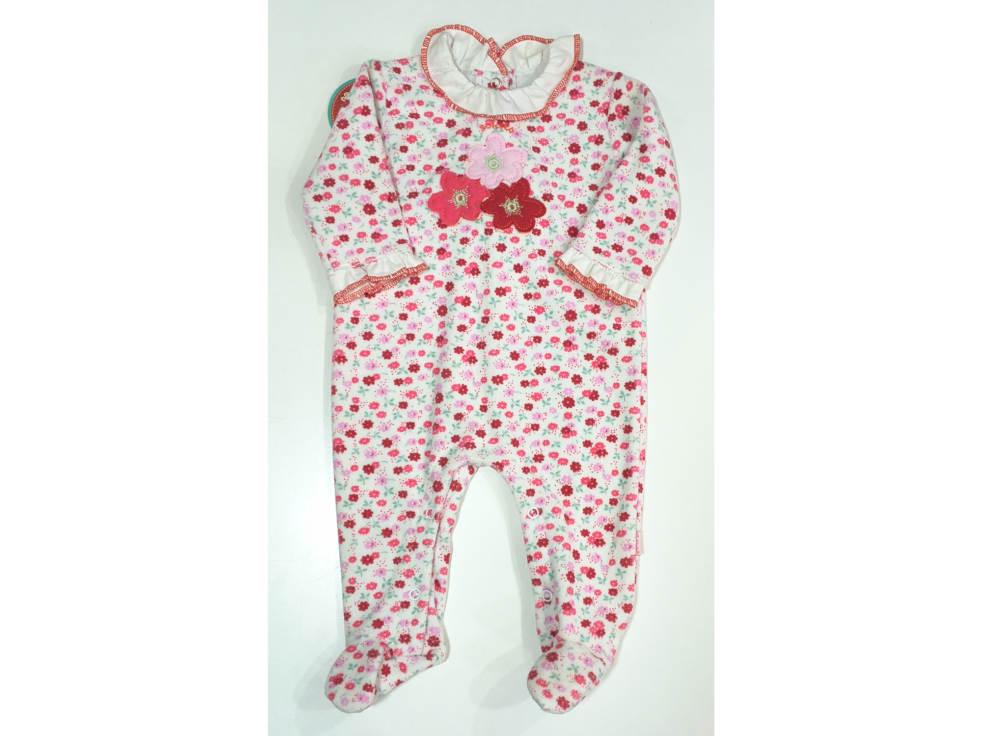 Pijama enterito plush floreado talle 2