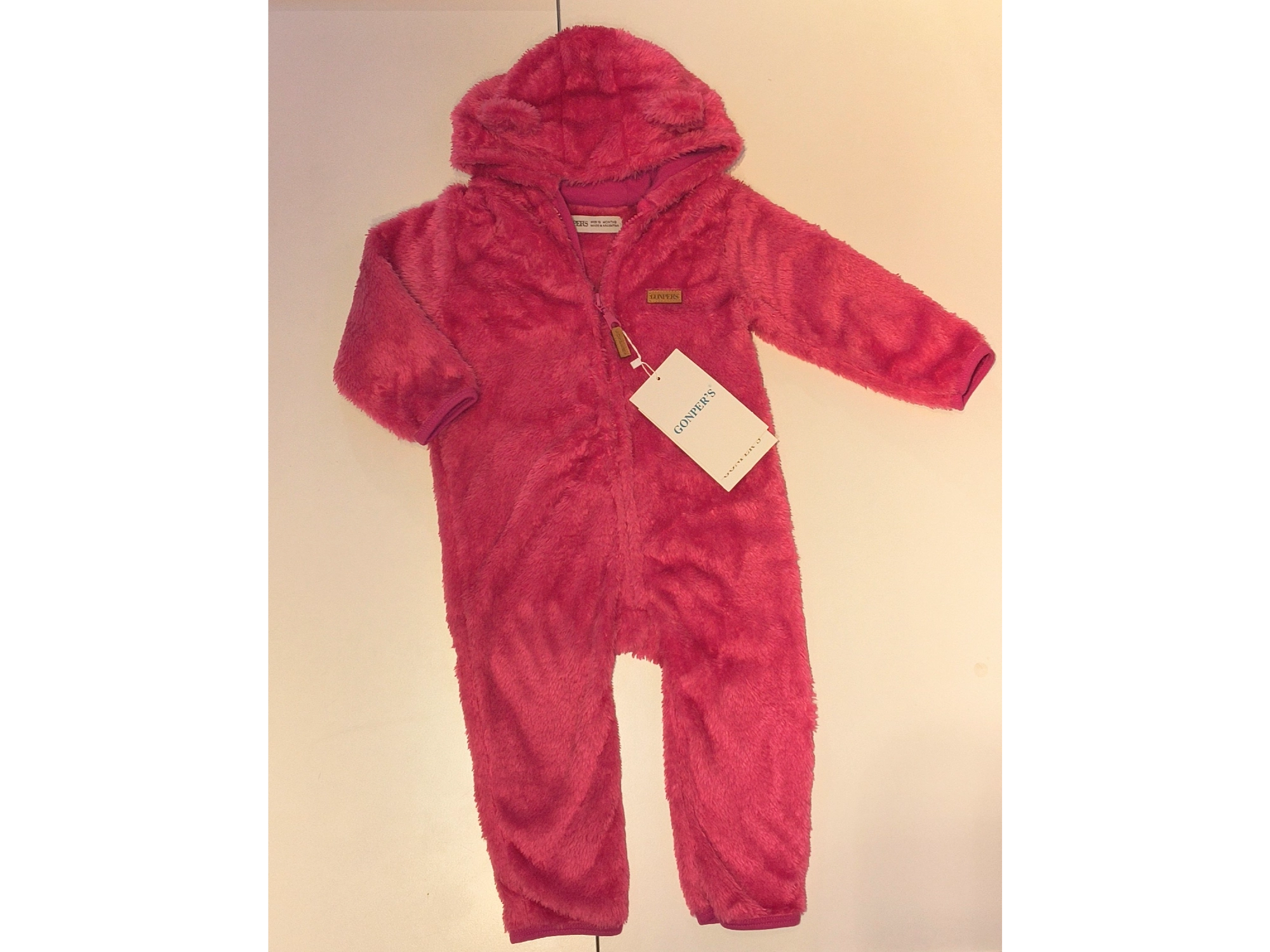 Osito de corderito fucsia talle 18 meses