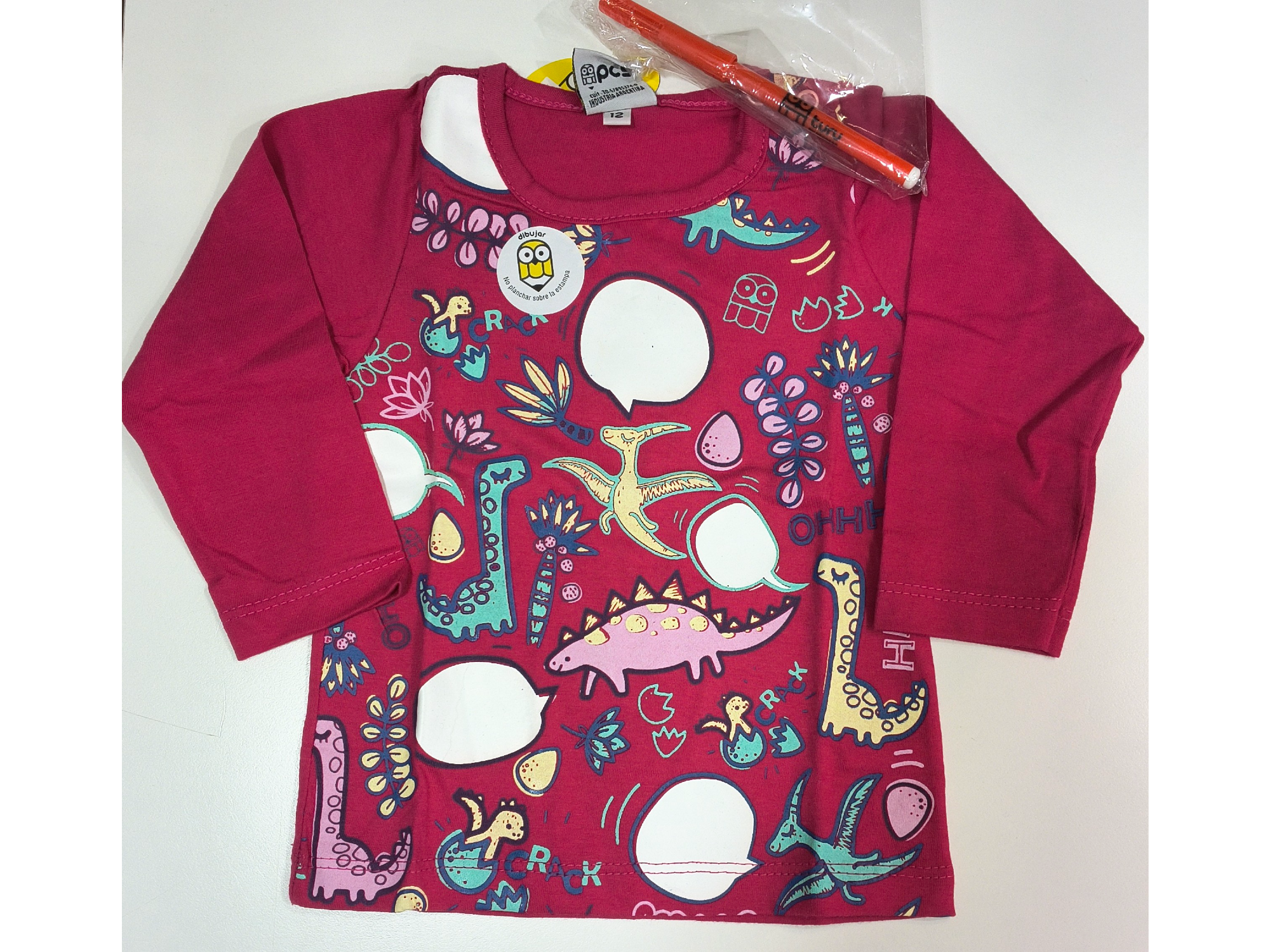 Remera fucsia talle 12 meses