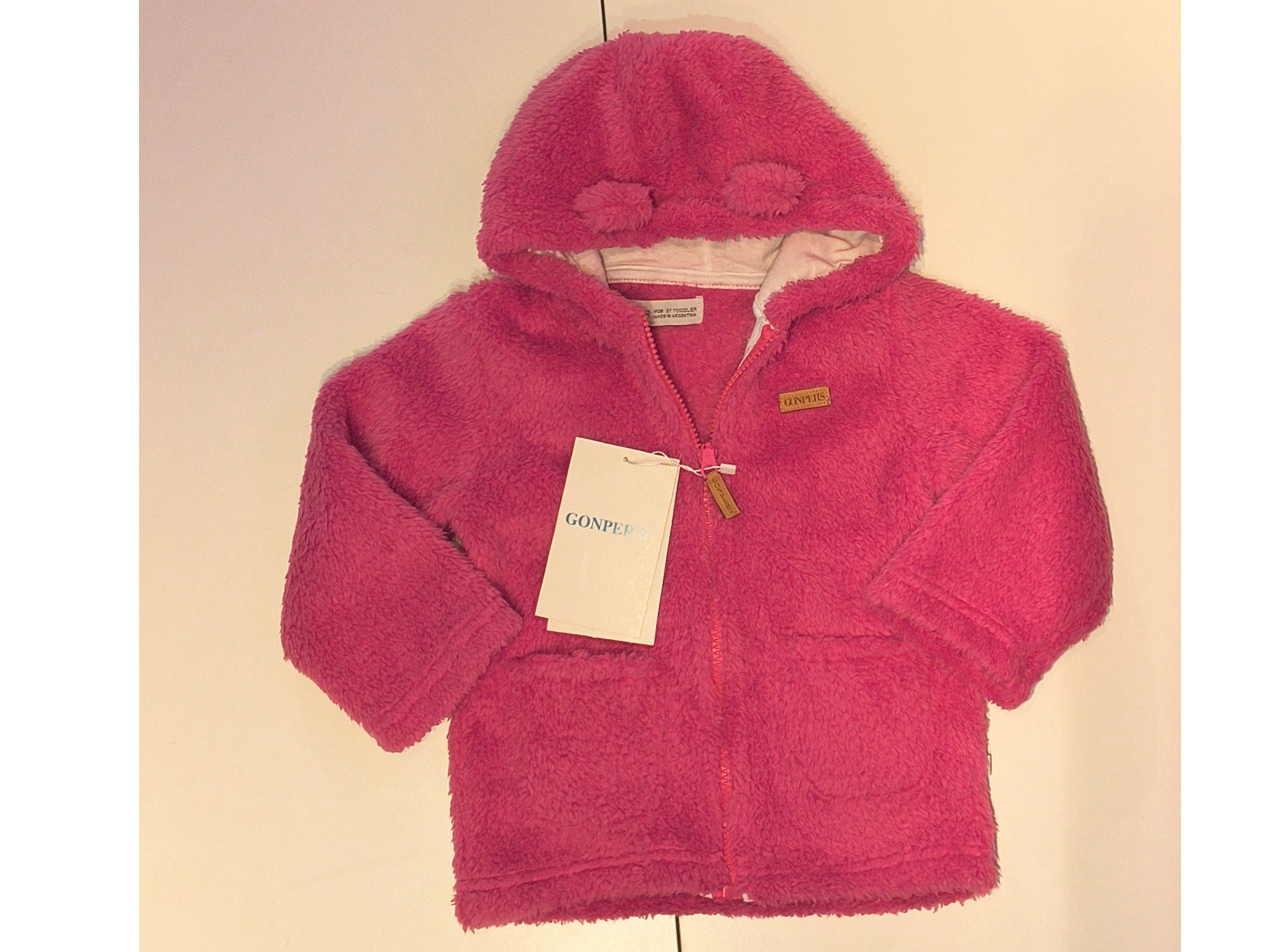 Campera corderito fucsia talle 2/3 años