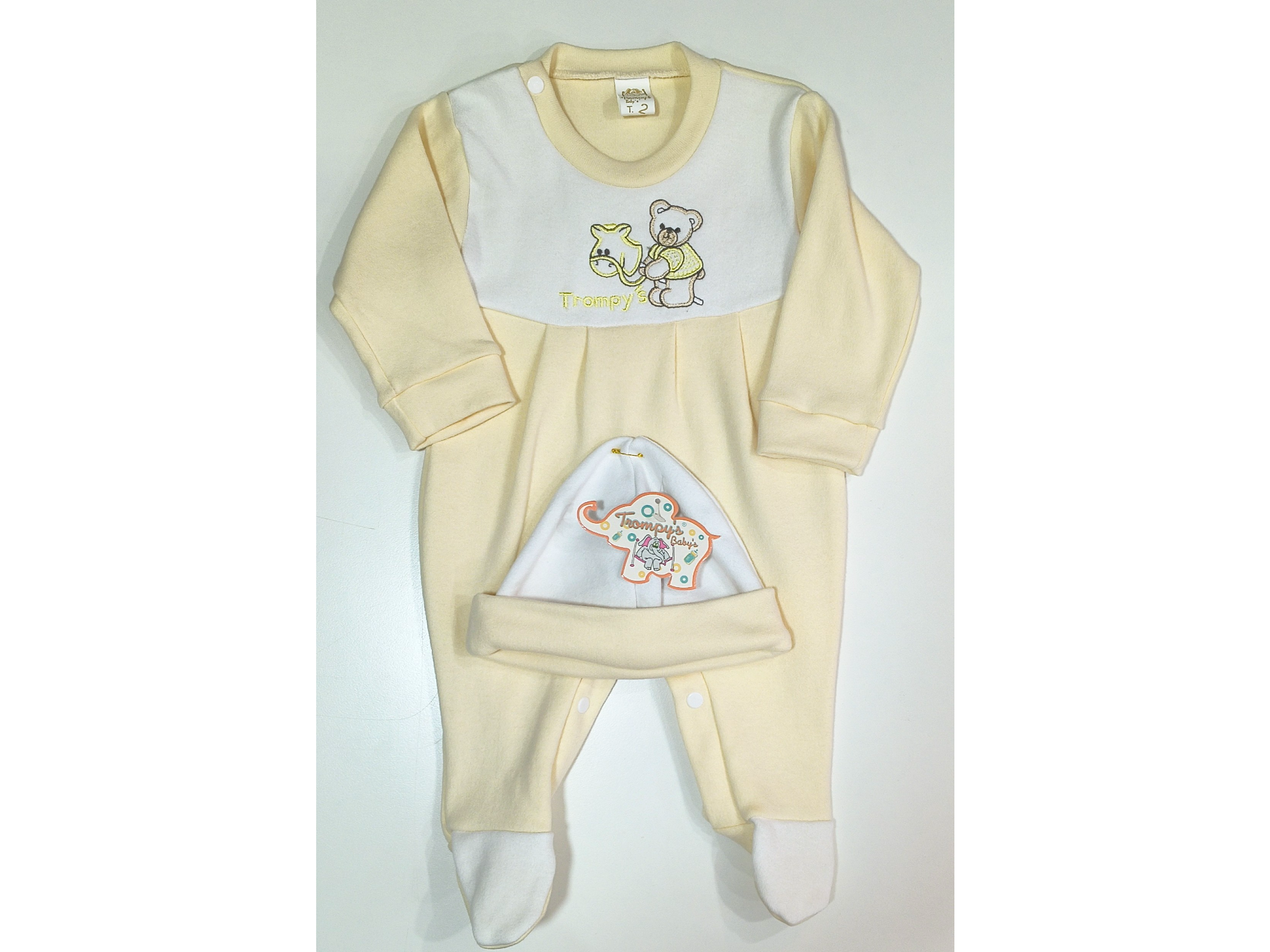 Pijama enterito natural talle 2