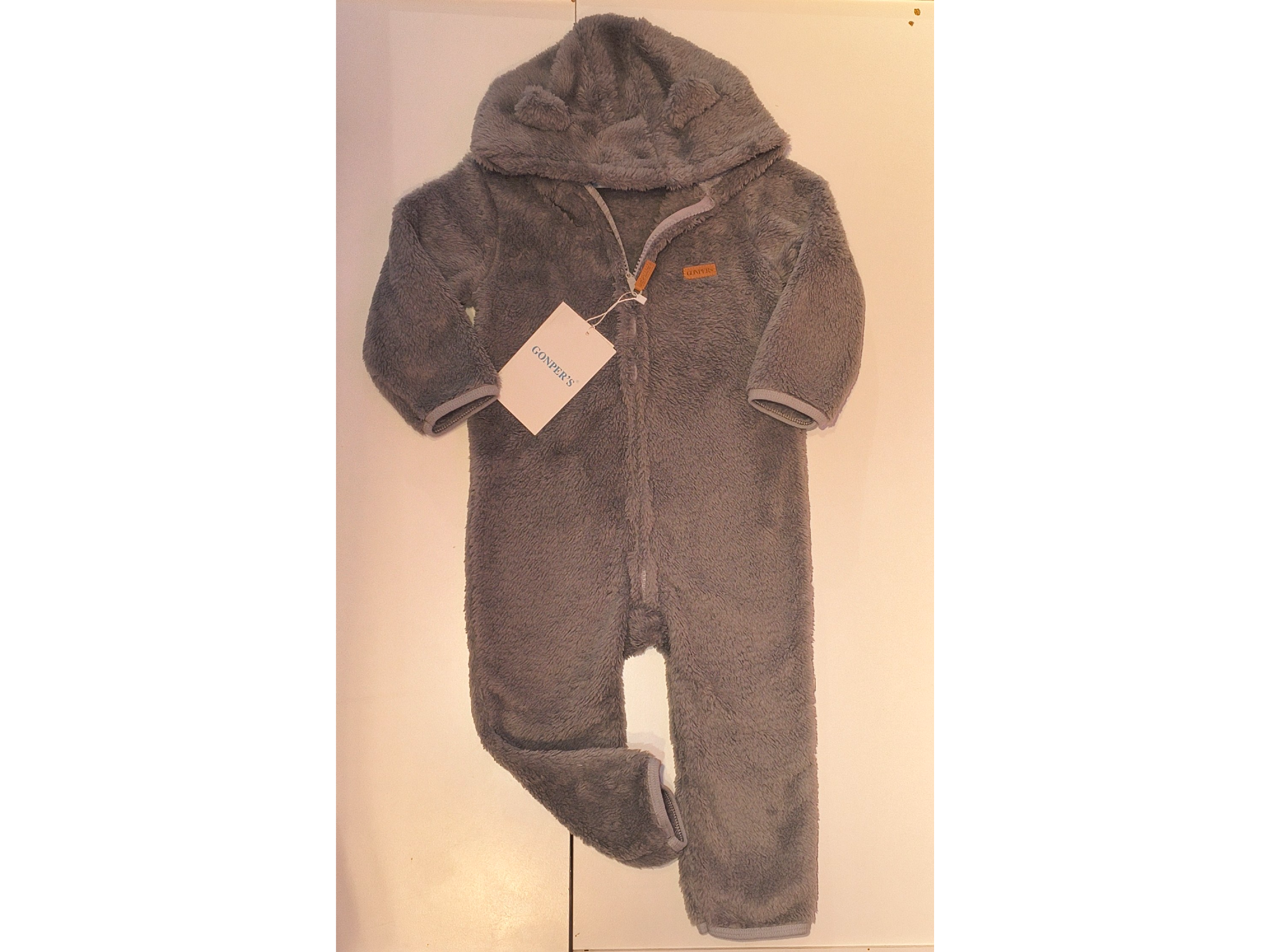 Osito corderito gris talle 24 meses