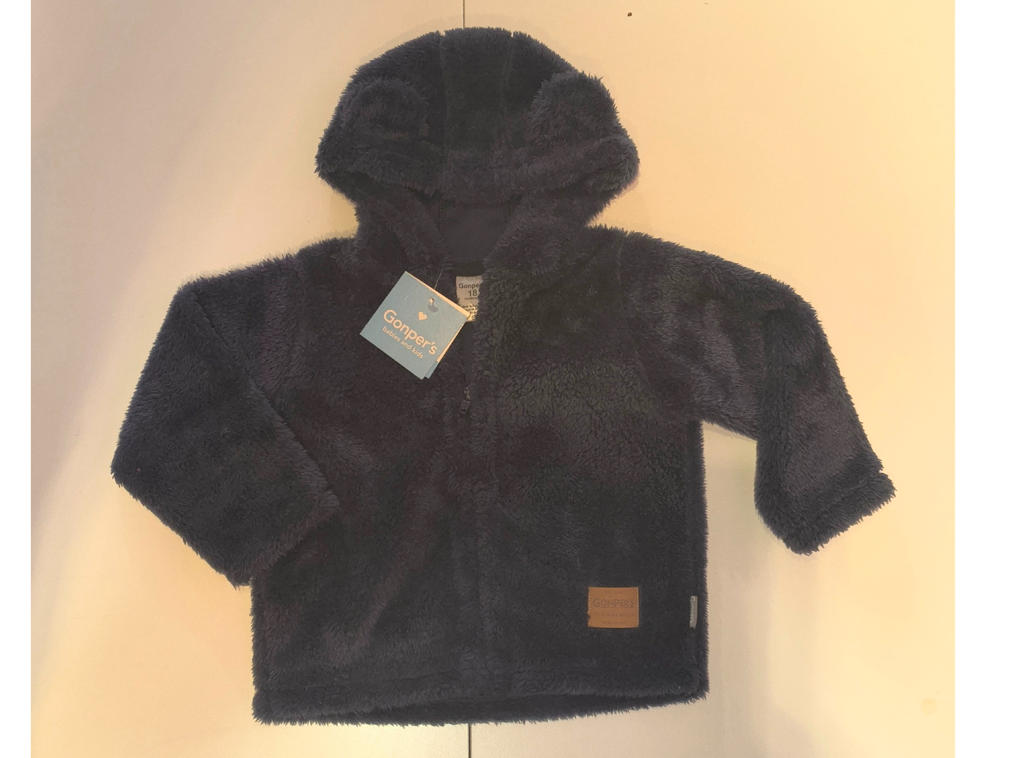 Campera corderito de Sherpa azul talle 18 meses
